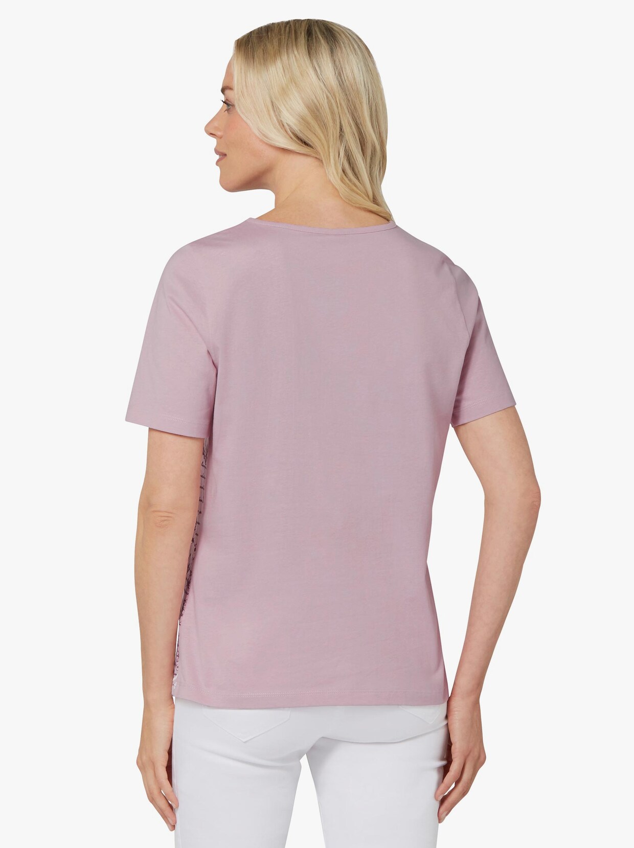 Kurzarmshirt - rosé-bedruckt