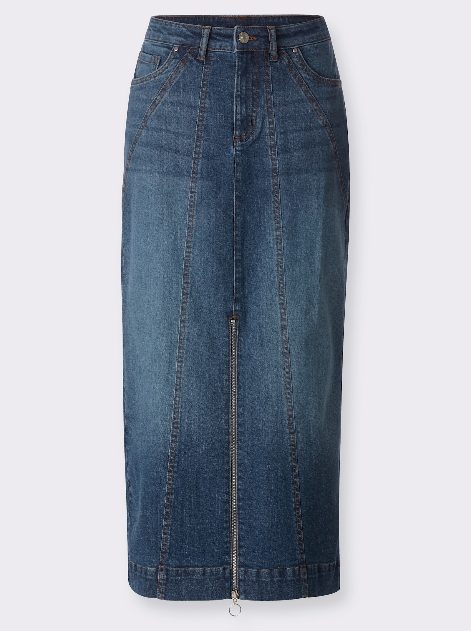 heine Jeansrok met loopsplit - blue-stonewashed