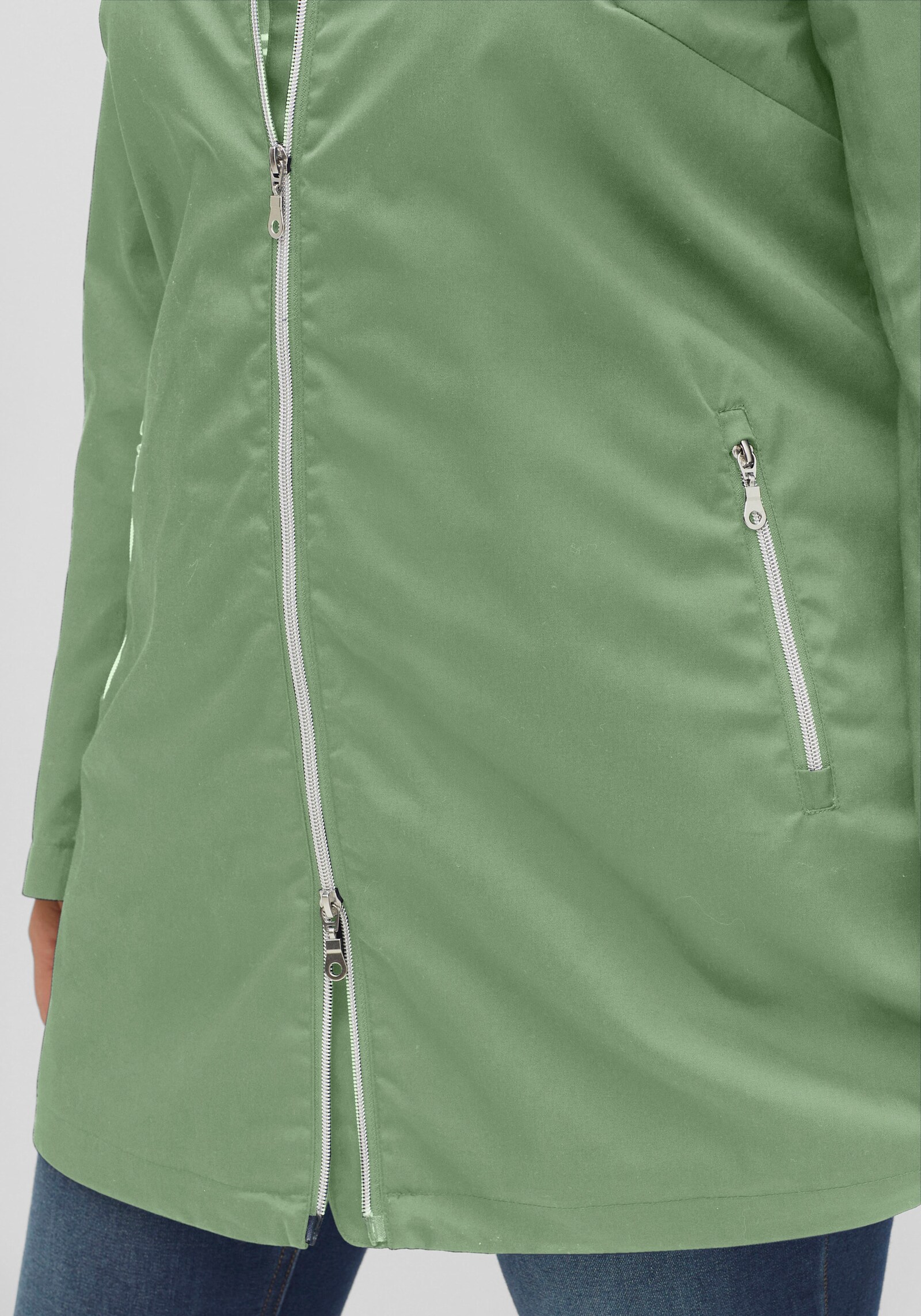 sheego Kapuzenjacke in A-Linie - eucalyptus
