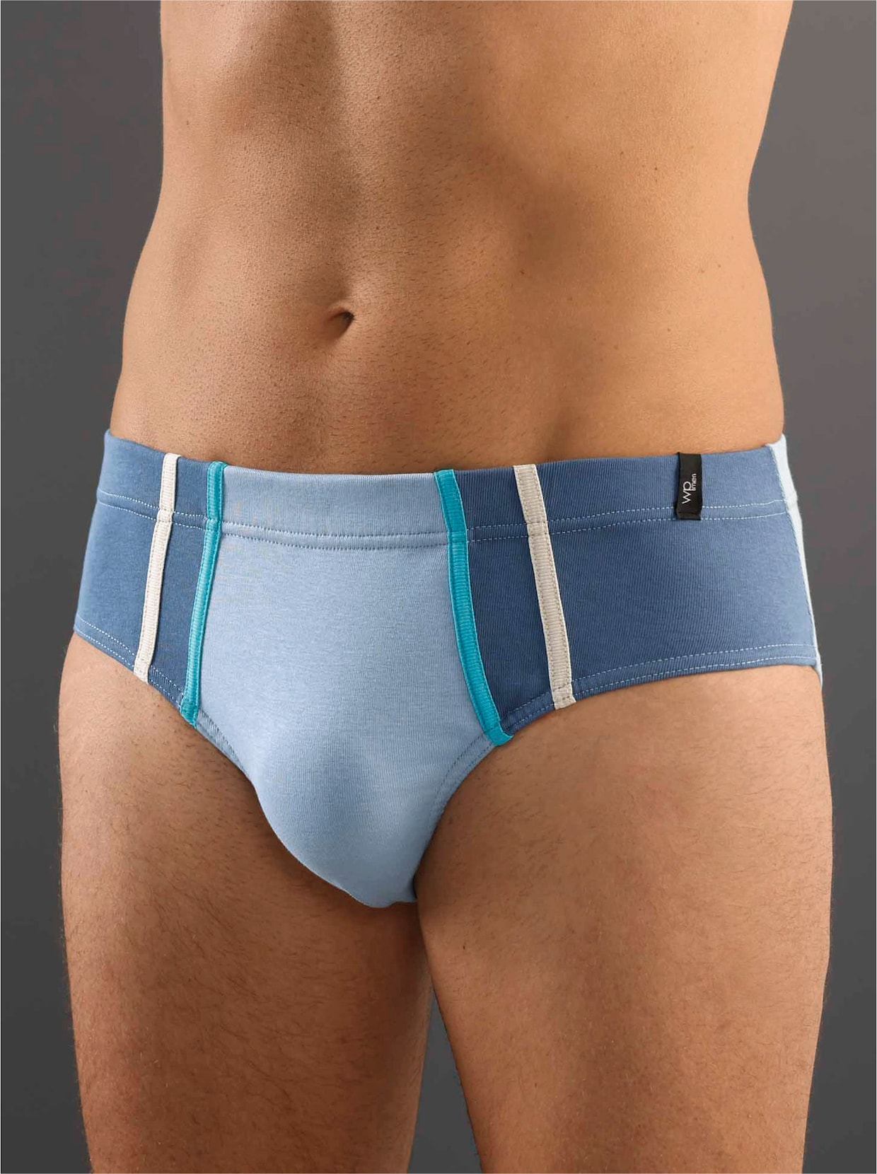 wäschepur men Slip - jeansblauw + antraciet + bleu + steengrijs