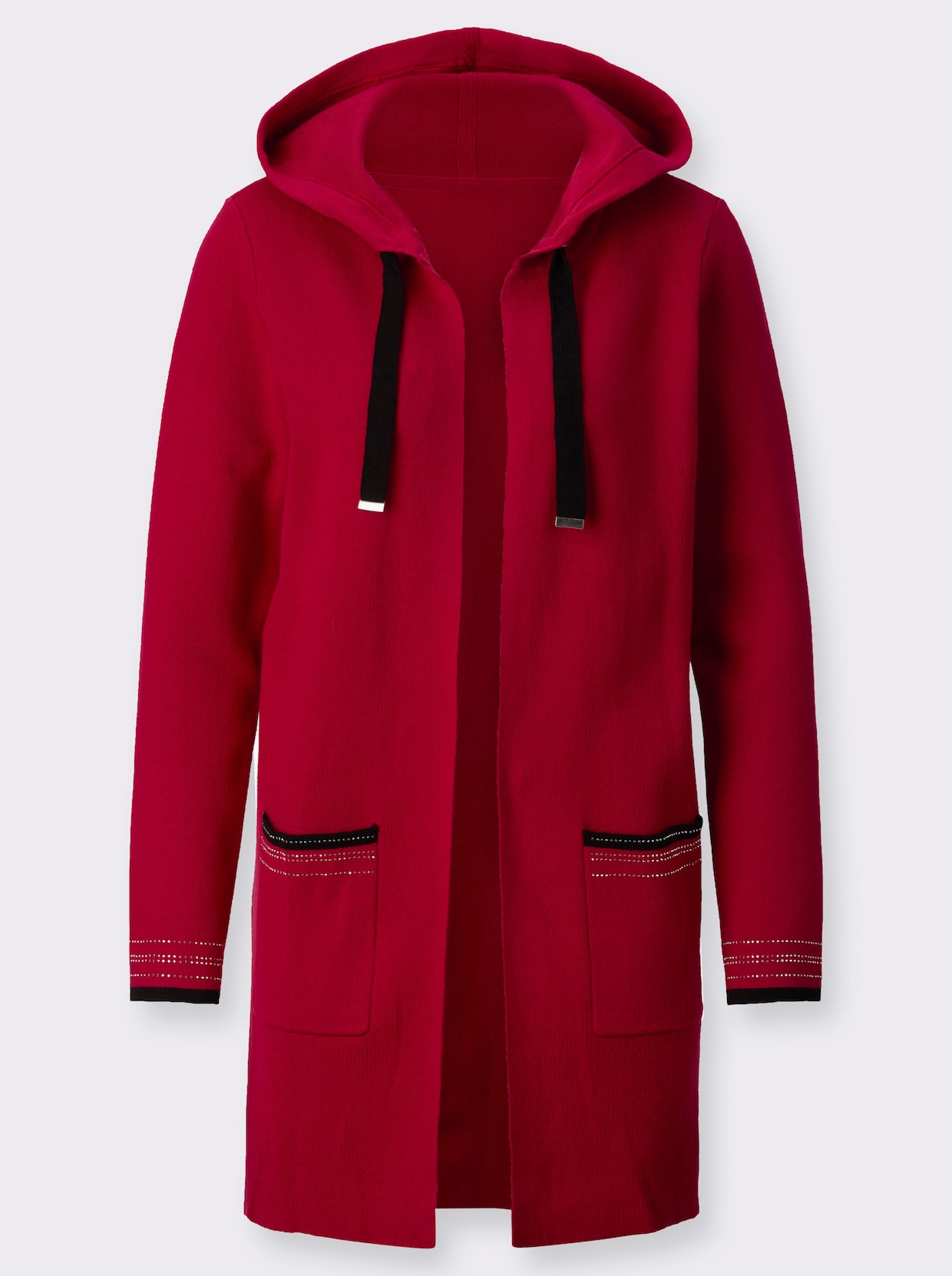 Lang gebreid vest - rood