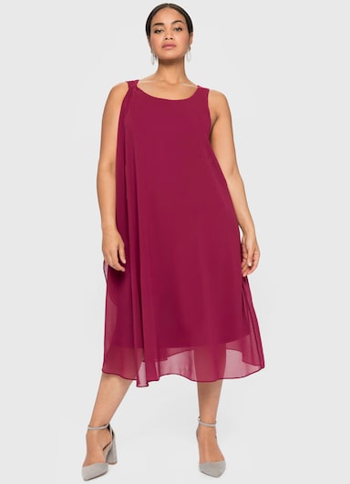 sheego Chiffonkleid - himbeere