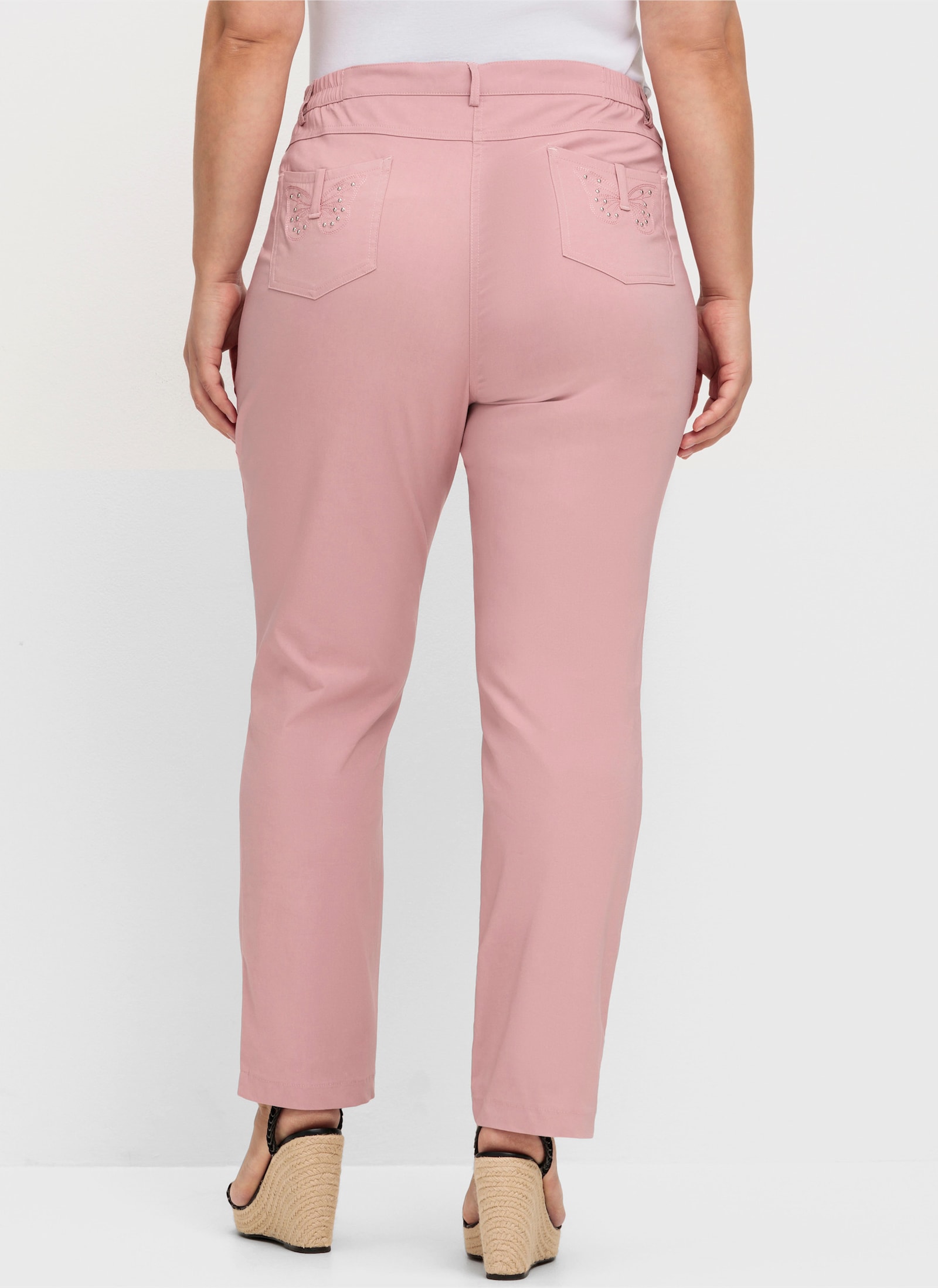 Bengalinhose mit Schmetterlings-Stickerei - hortensie