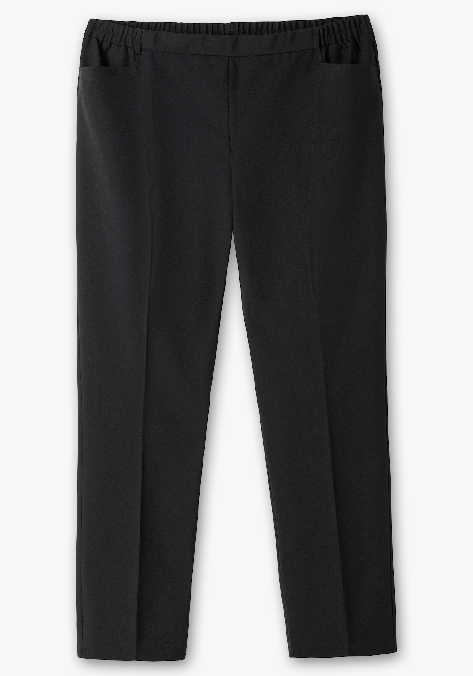 Bügelfaltenhose mit Rundum-Dehnbund - schwarz