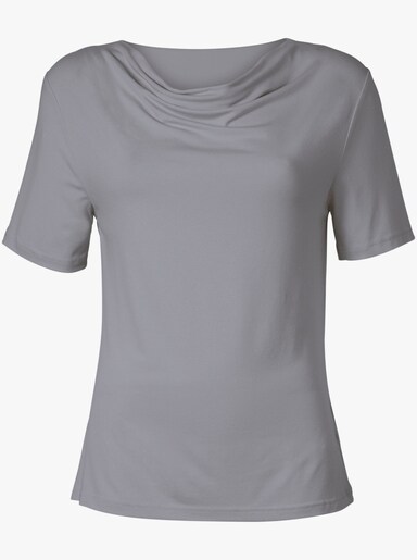 Wasserfallshirt mit kurzen Ärmeln - grau