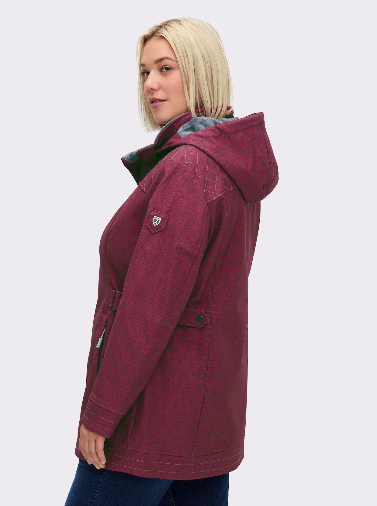 Softshelljacke - himbeer-meliert