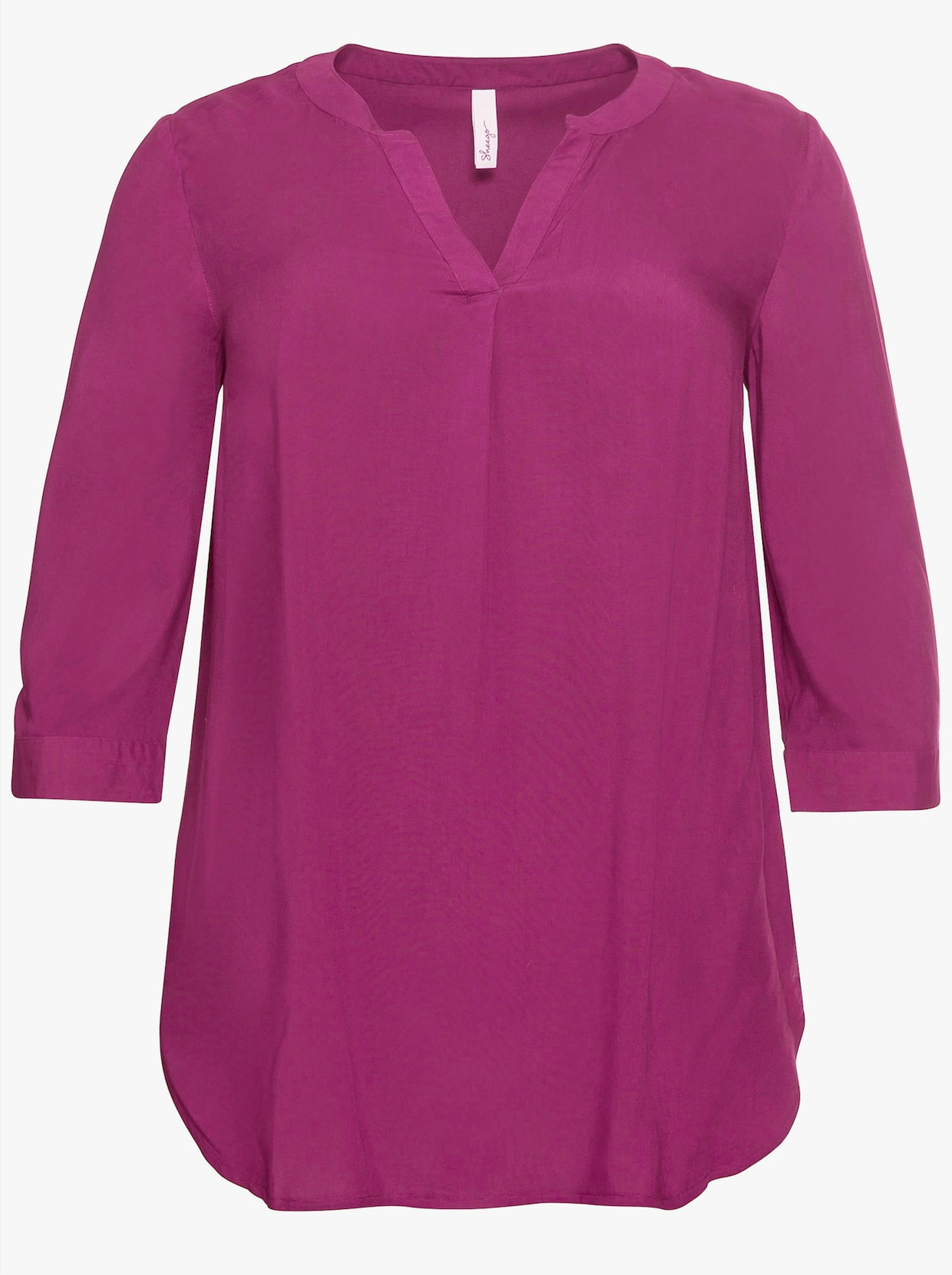 sheego Tunika mit dekorativer Falte - magenta