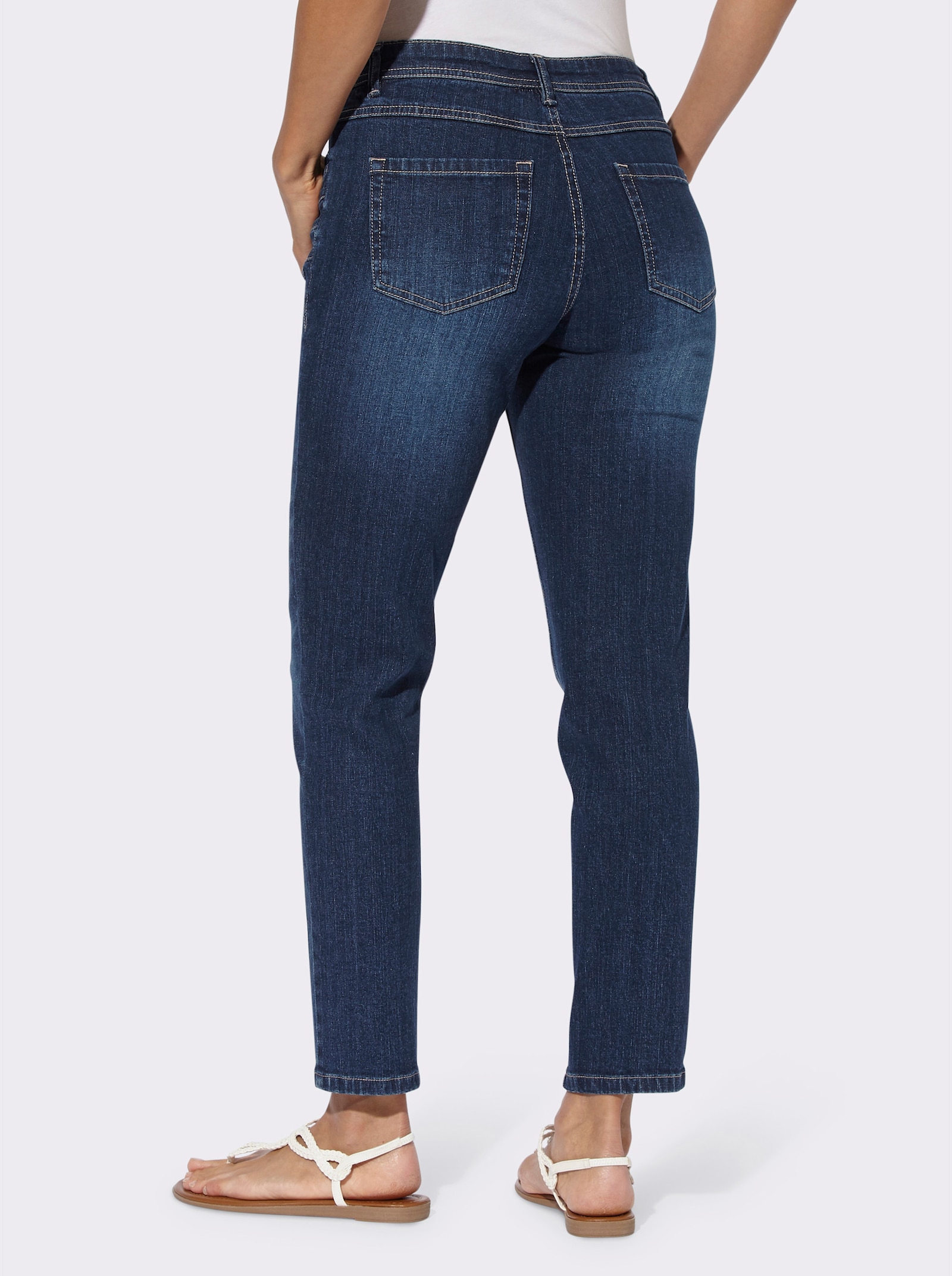 5-Pocket-Jeans mit Ziernähten - blue-stone-washed