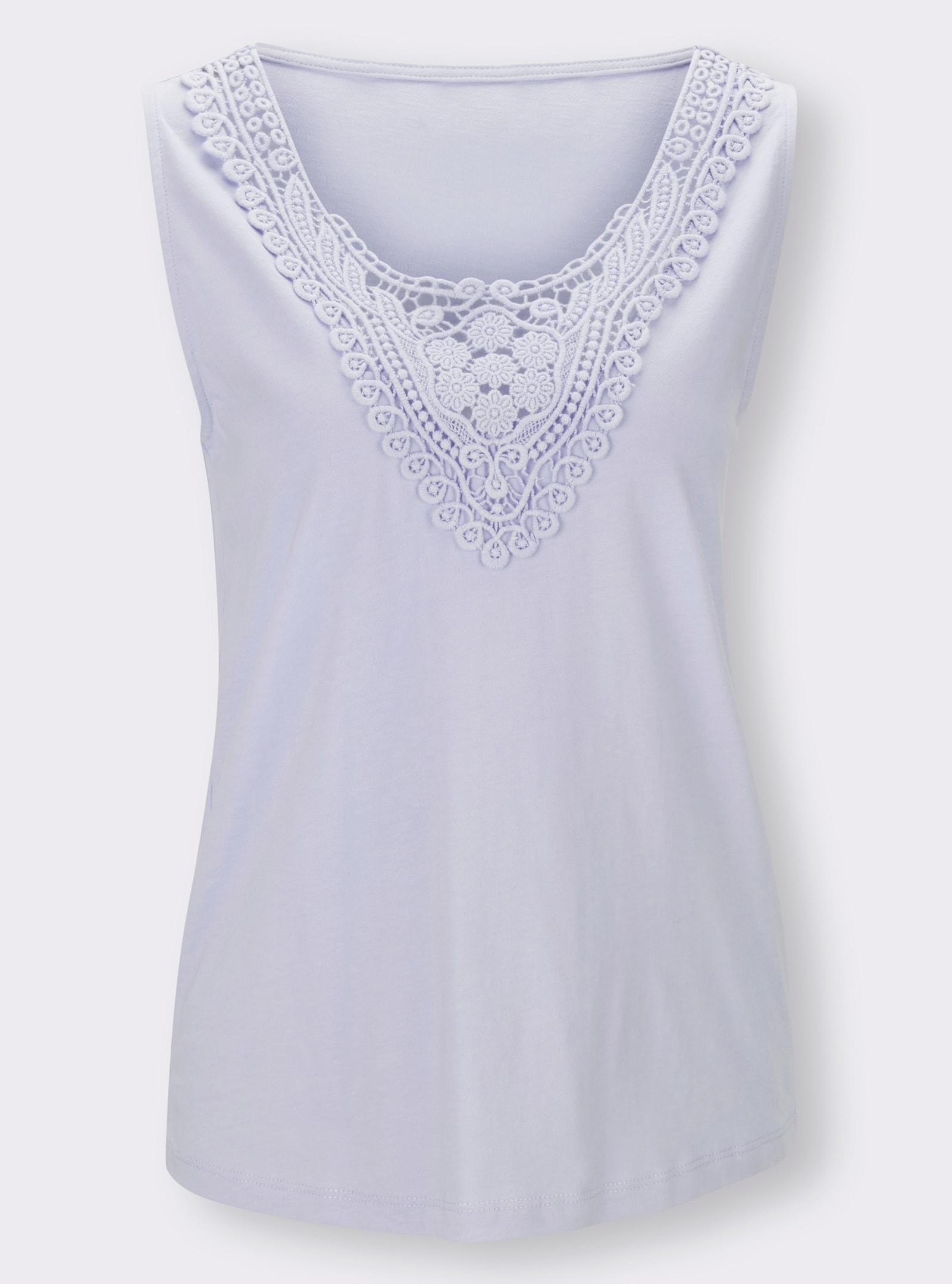 heine Shirttop mit Spitzen-Applikation - hellblau