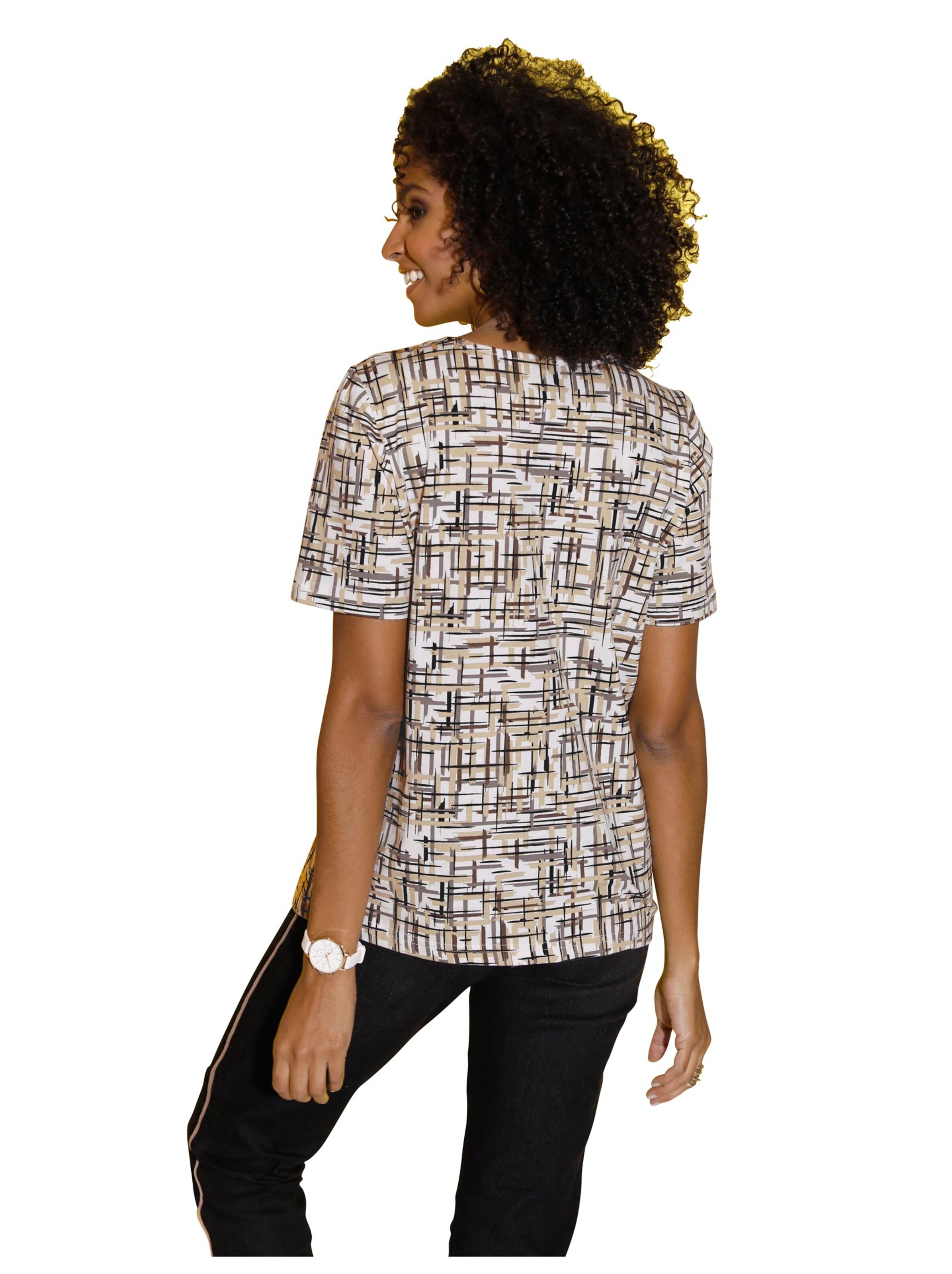 Shirt - beige-bedruckt