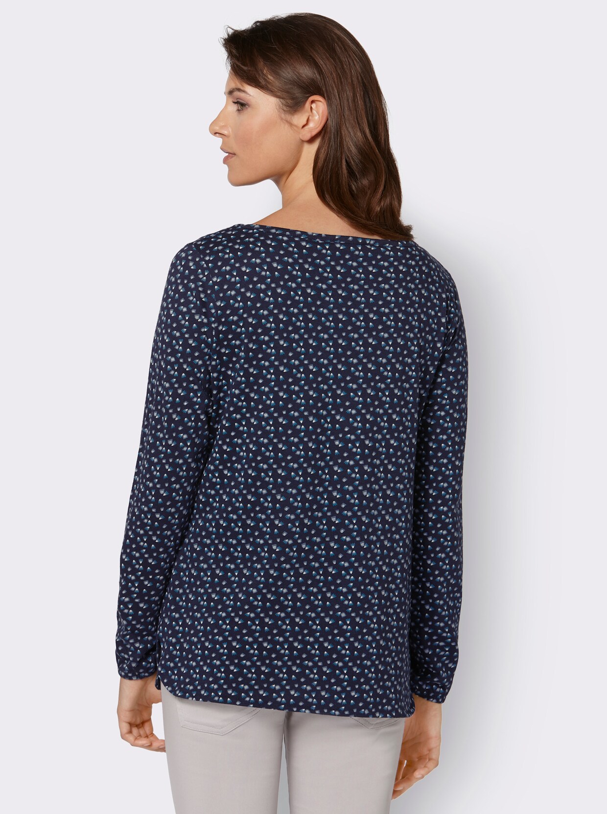 Langarmshirt - nachtblau-bedruckt