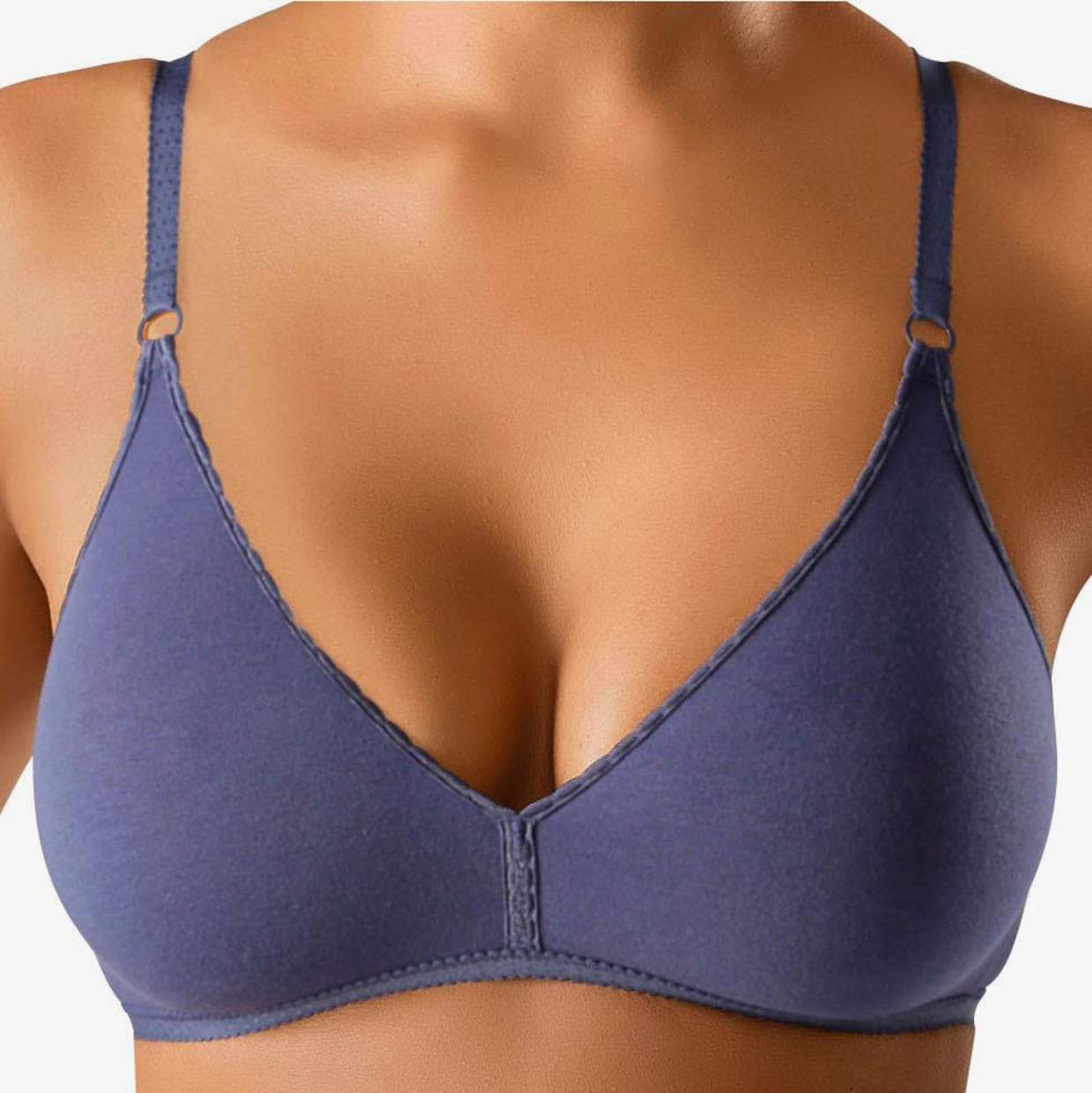 petite fleur Bralette-BH - marine+weiß