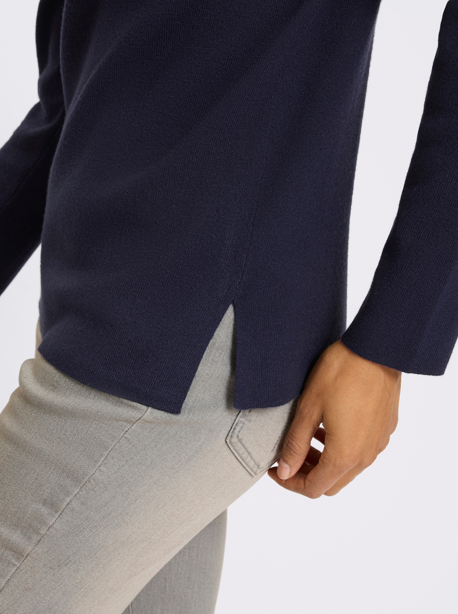 heine Pullover mit Seitenschlitzen - marine