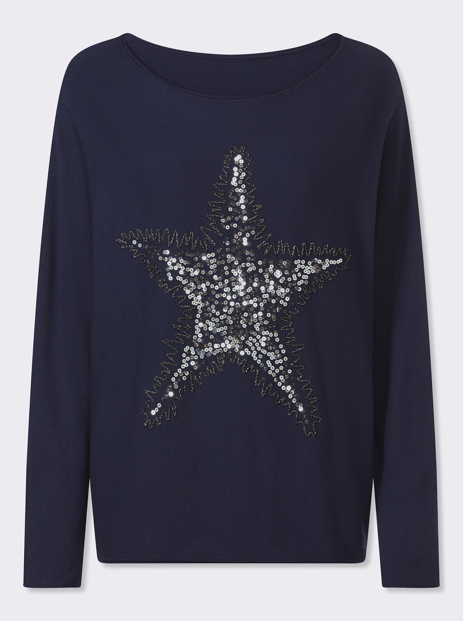 heine Pullover mit Stern-Applikation - marine