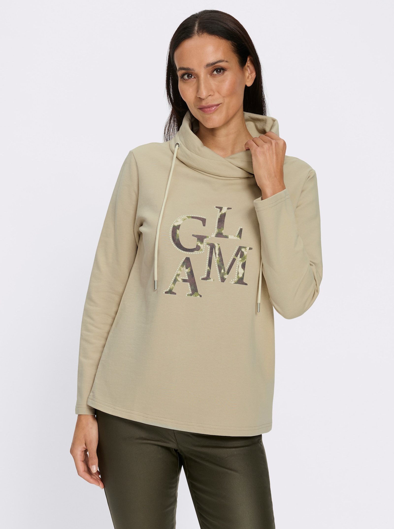 heine Sweatshirt met opschrift - zand