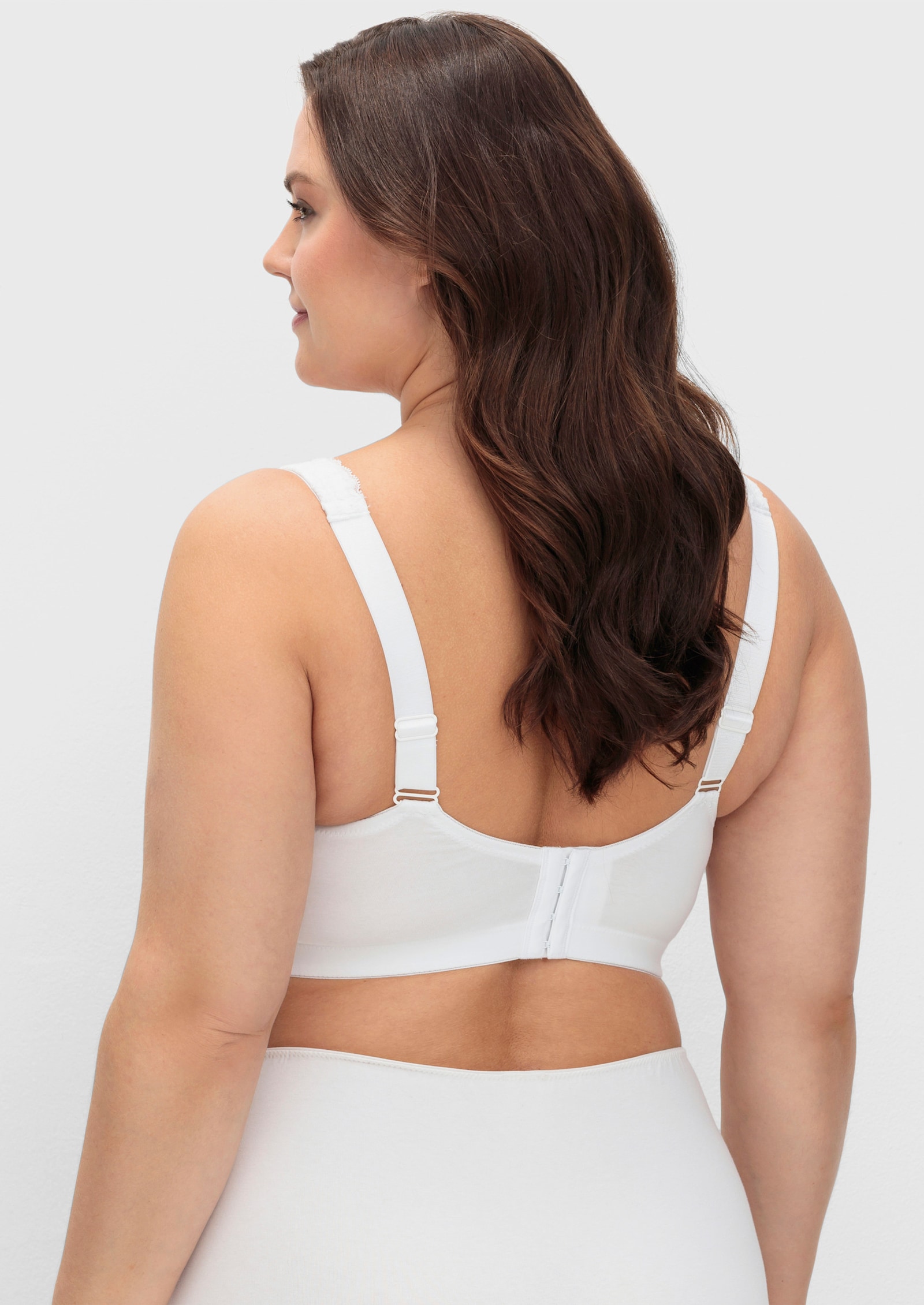 sheego BH ohne Bügel mit Stretch-Anteil - weiß