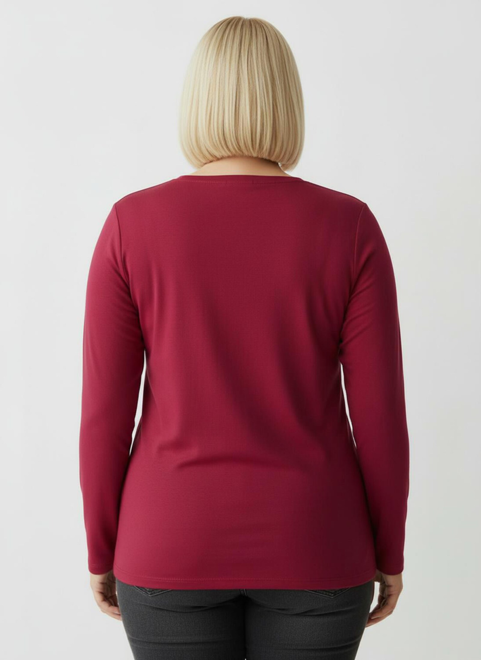 Rundhalsshirt mit zertifizierter Baumwolle - rot