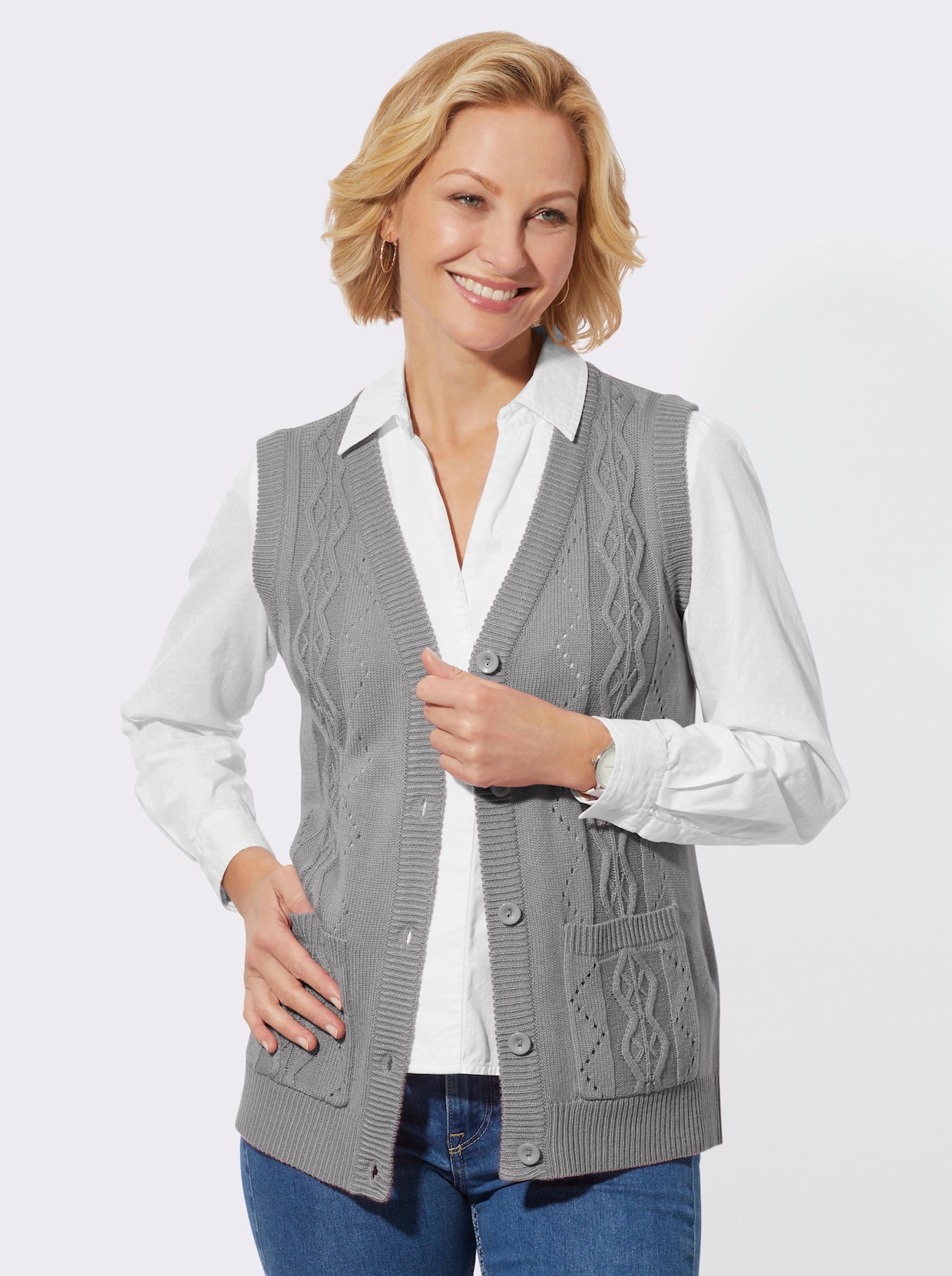 Vest - steengrijs