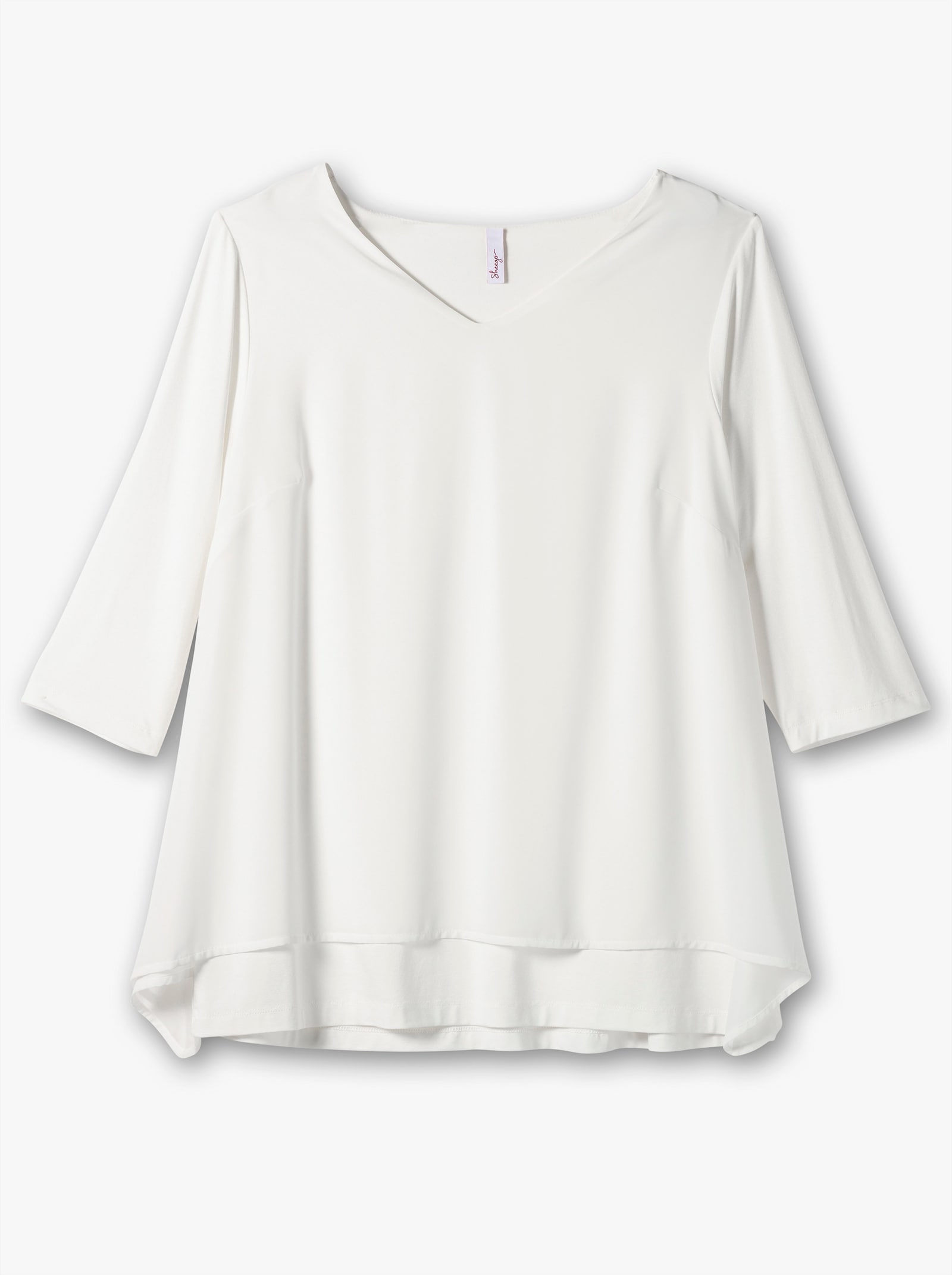 sheego Blusenshirt mit Zipfelsaum - offwhite
