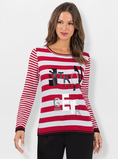 Gestreepte pullover - rood/wit gestreept