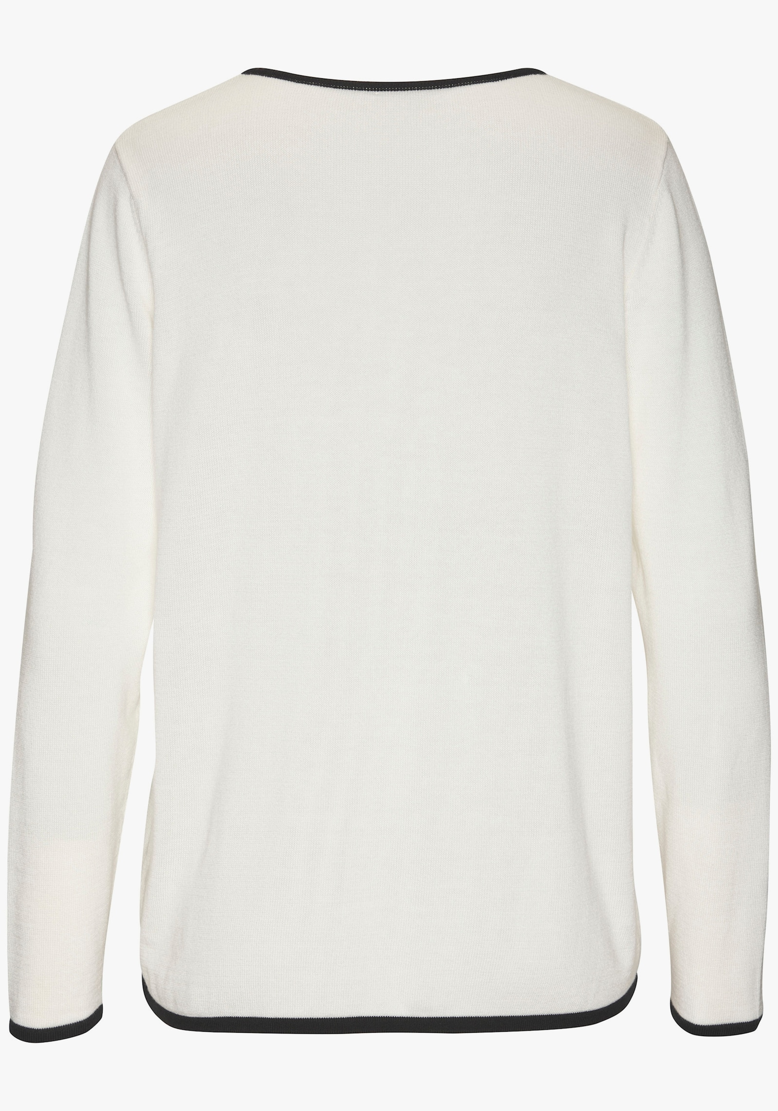 Vivance V-Ausschnitt-Pullover - weiss-schwarz