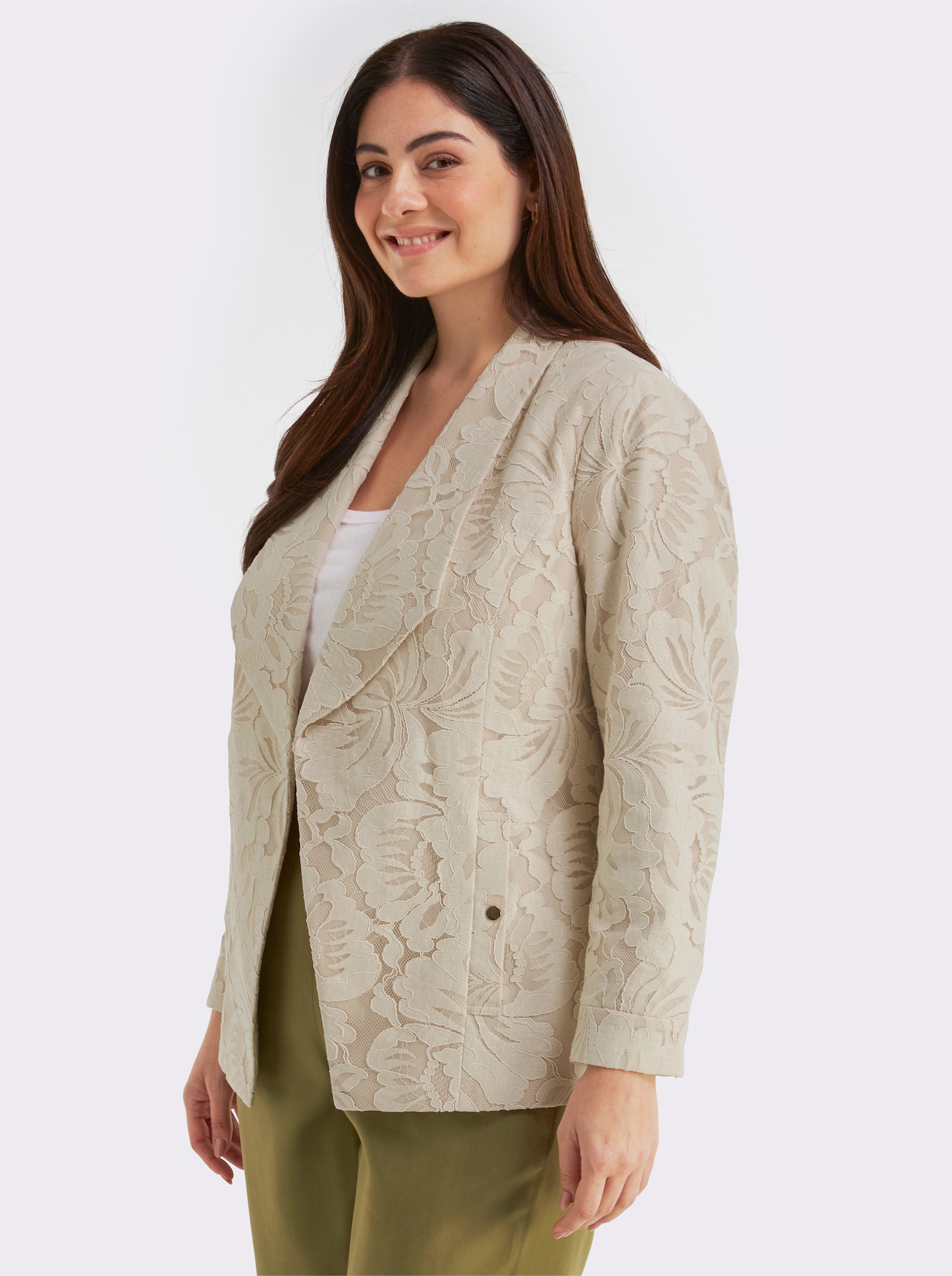 sheego Jacke in offener Form - champagner