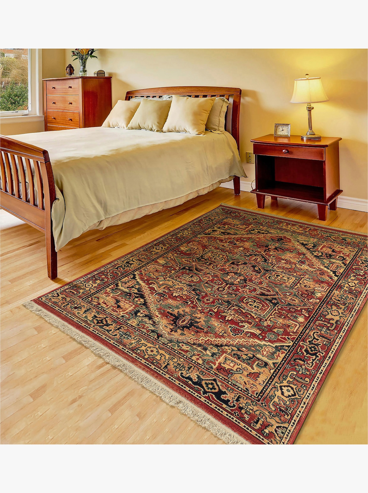 Theko Teppich - rot-gemustert