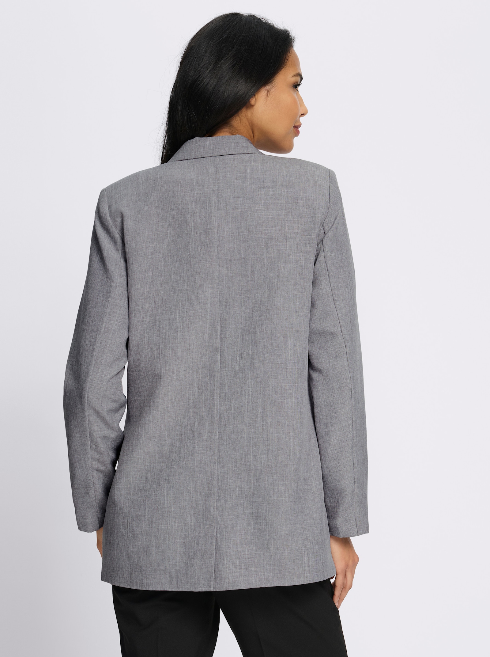 Blazer mit Pattentaschen - hellgrau-meliert