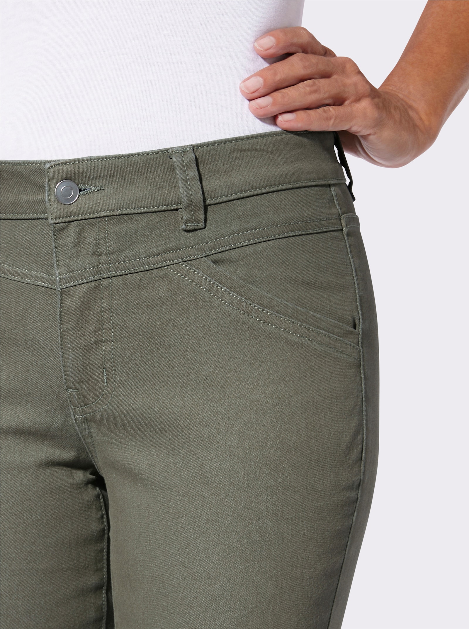 7/8-Jeans in Stretch-Qualität - khaki