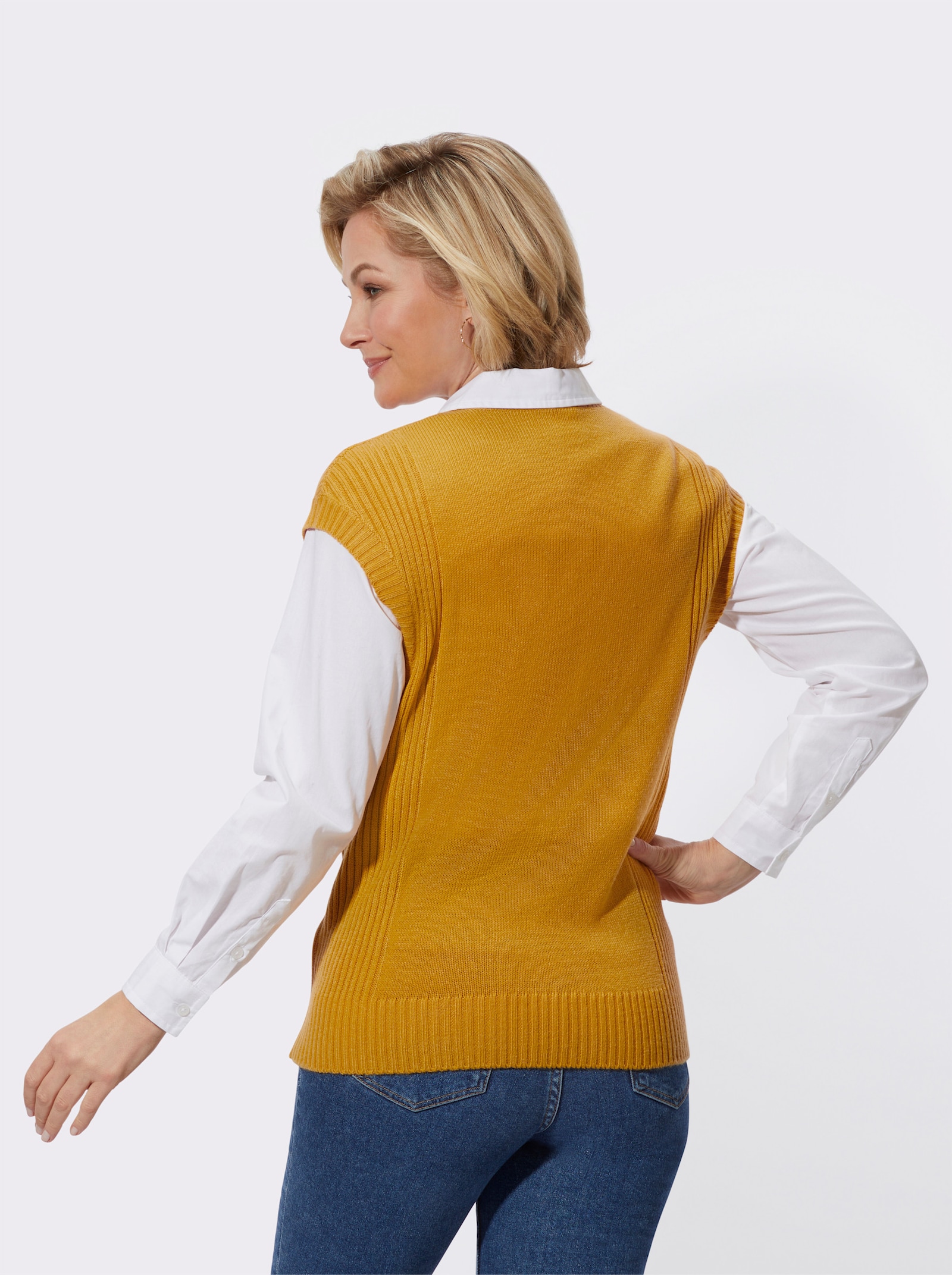 Pullunder mit V-Ausschnitt - ocker