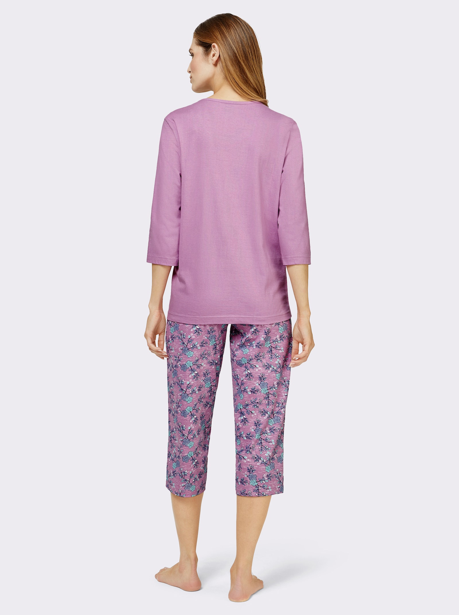 wäschepur Pyjamas avec ceinture élastique - orchidée + abricot
