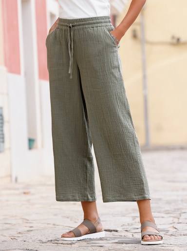 Culotte in Struktur-Qualität - khaki