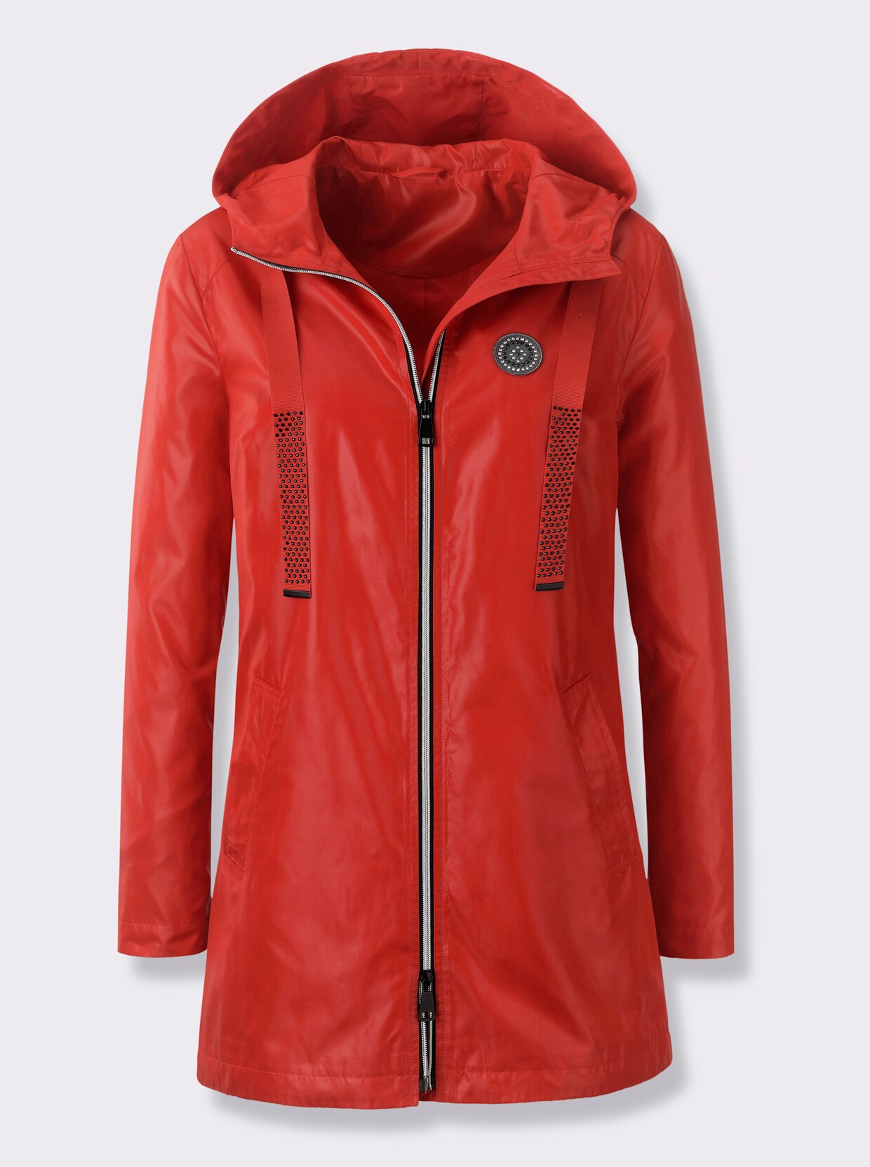 Outdoorjacke mit knöpfbarer Innentasche - rot