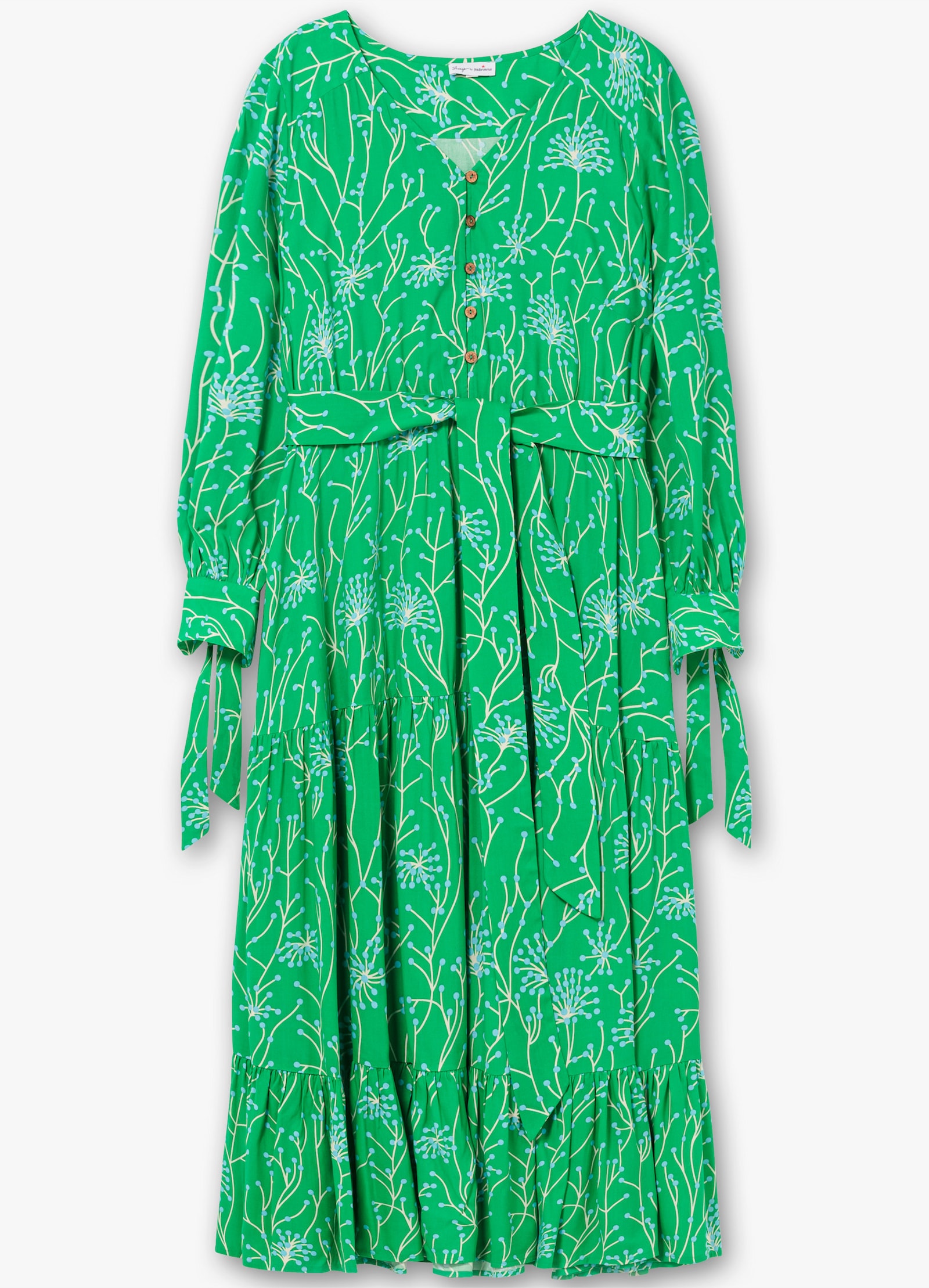 sheego by Joe Browns Maxikleid mit filigranem Druck - grün