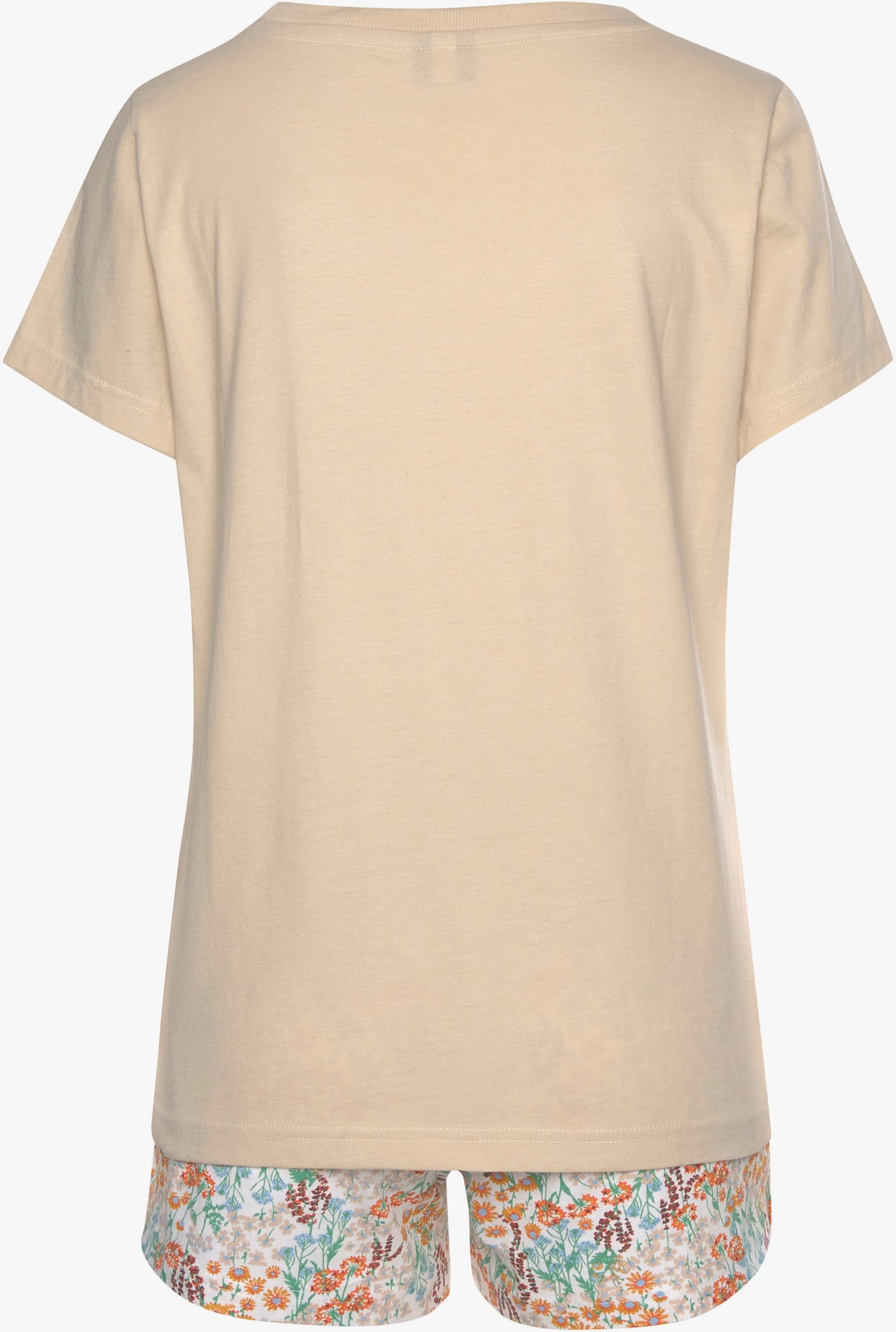 Vivance Dreams shortama - grijs gebloemd, zand gebloemd