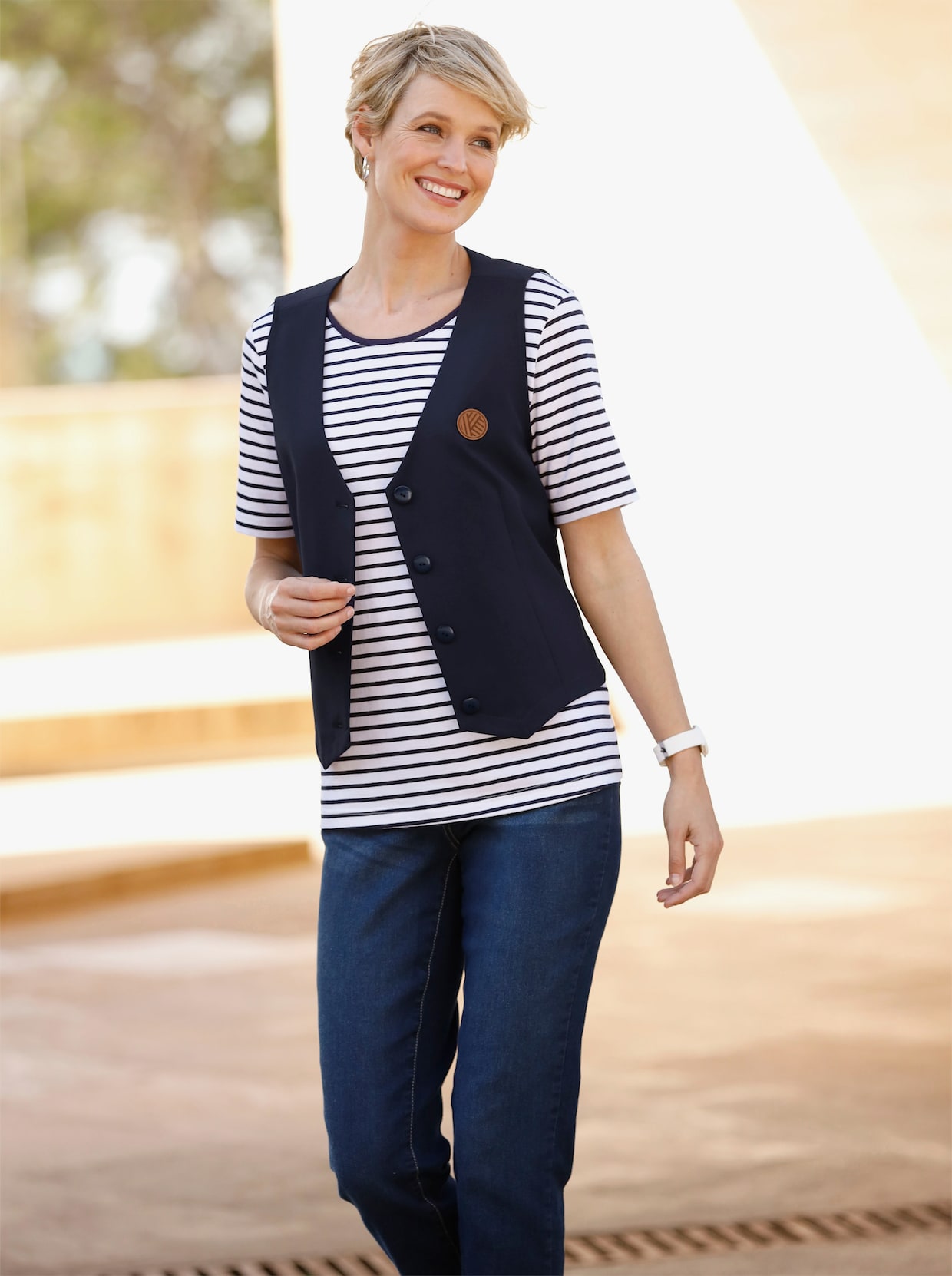 Weste zum Knöpfen - marine