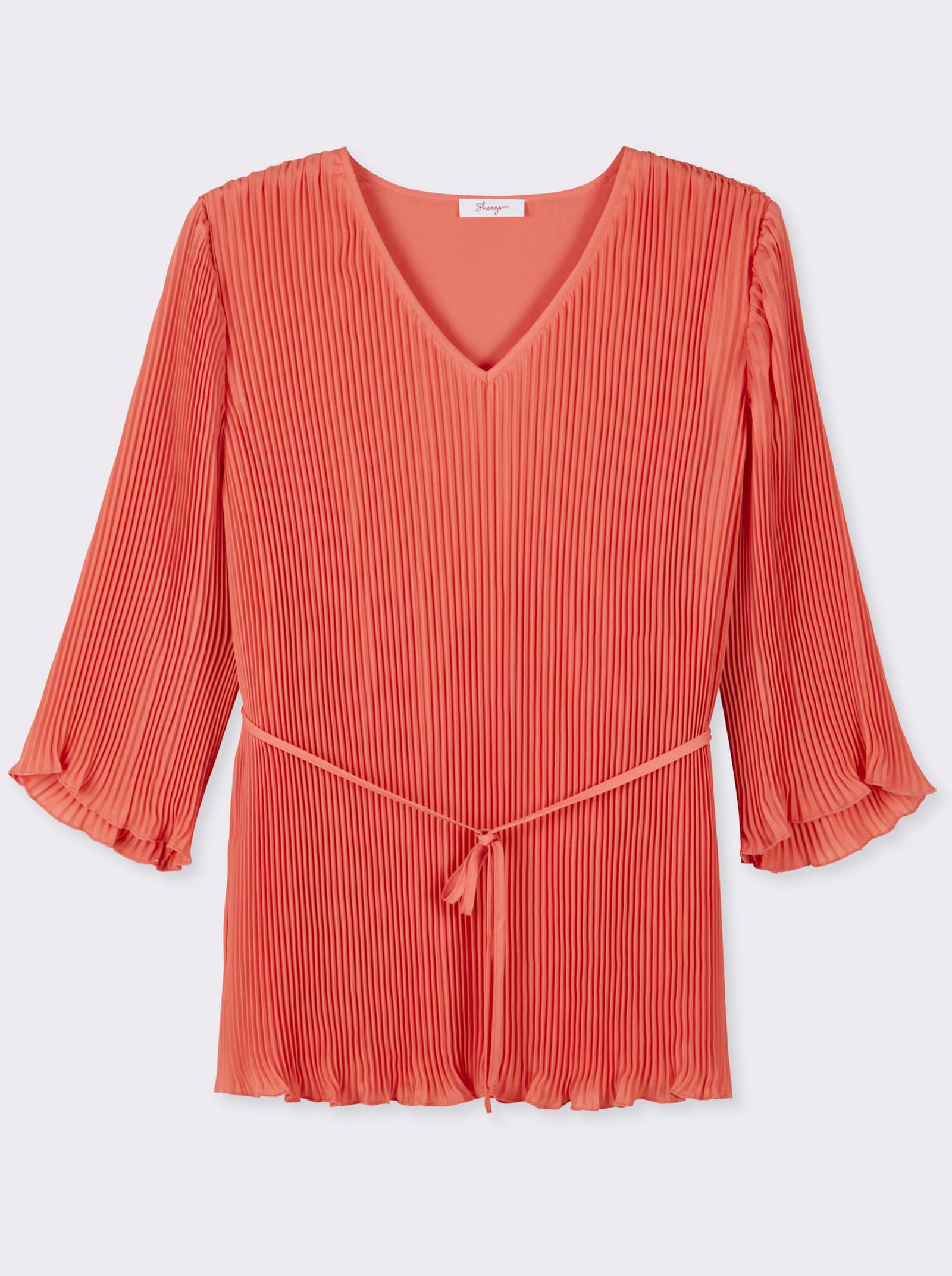 sheego Tunika mit Plisseefalten - koralle