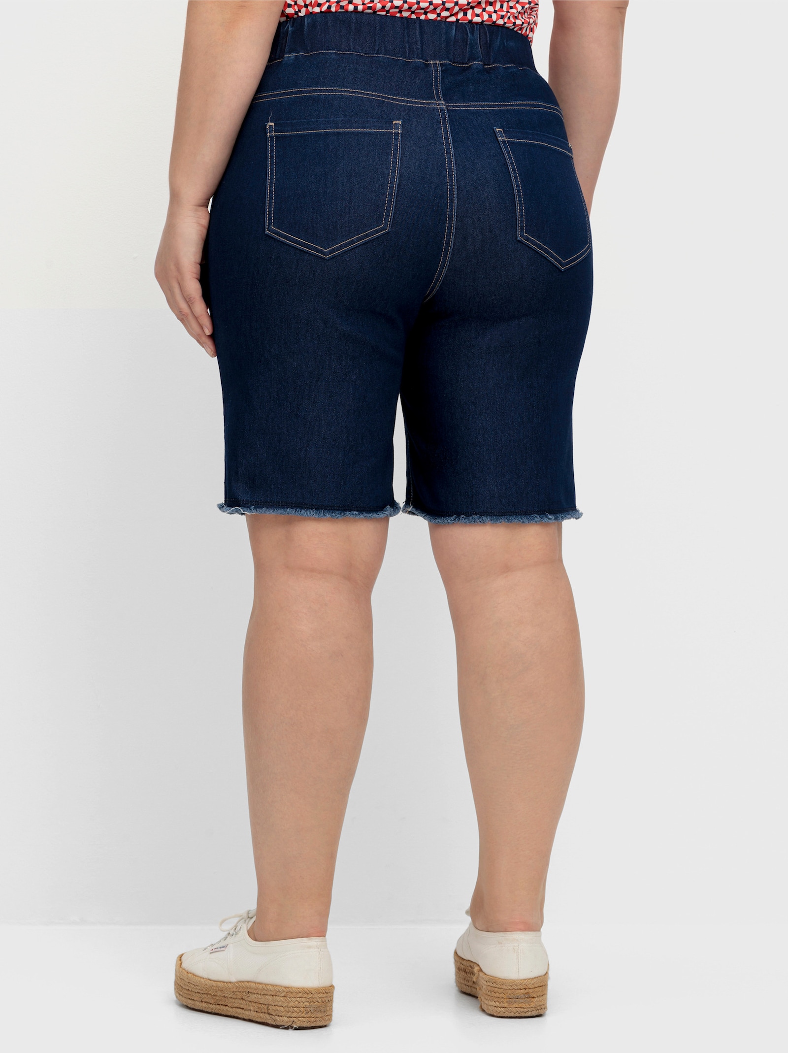 sheego Bermuda met smalle pijpen - dark blue denim