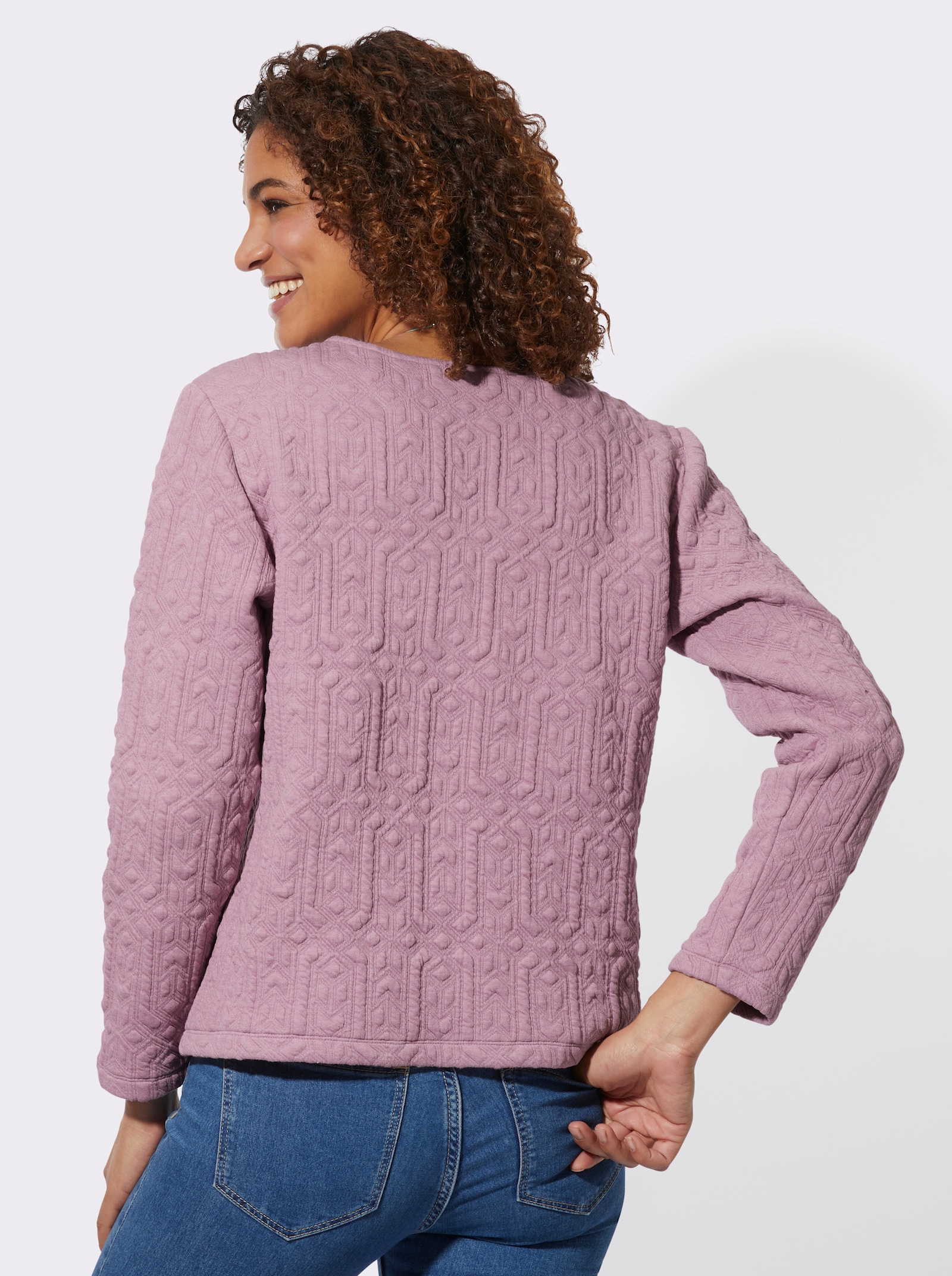 Langarmshirt im Jacquardmuster - mauve-gemustert