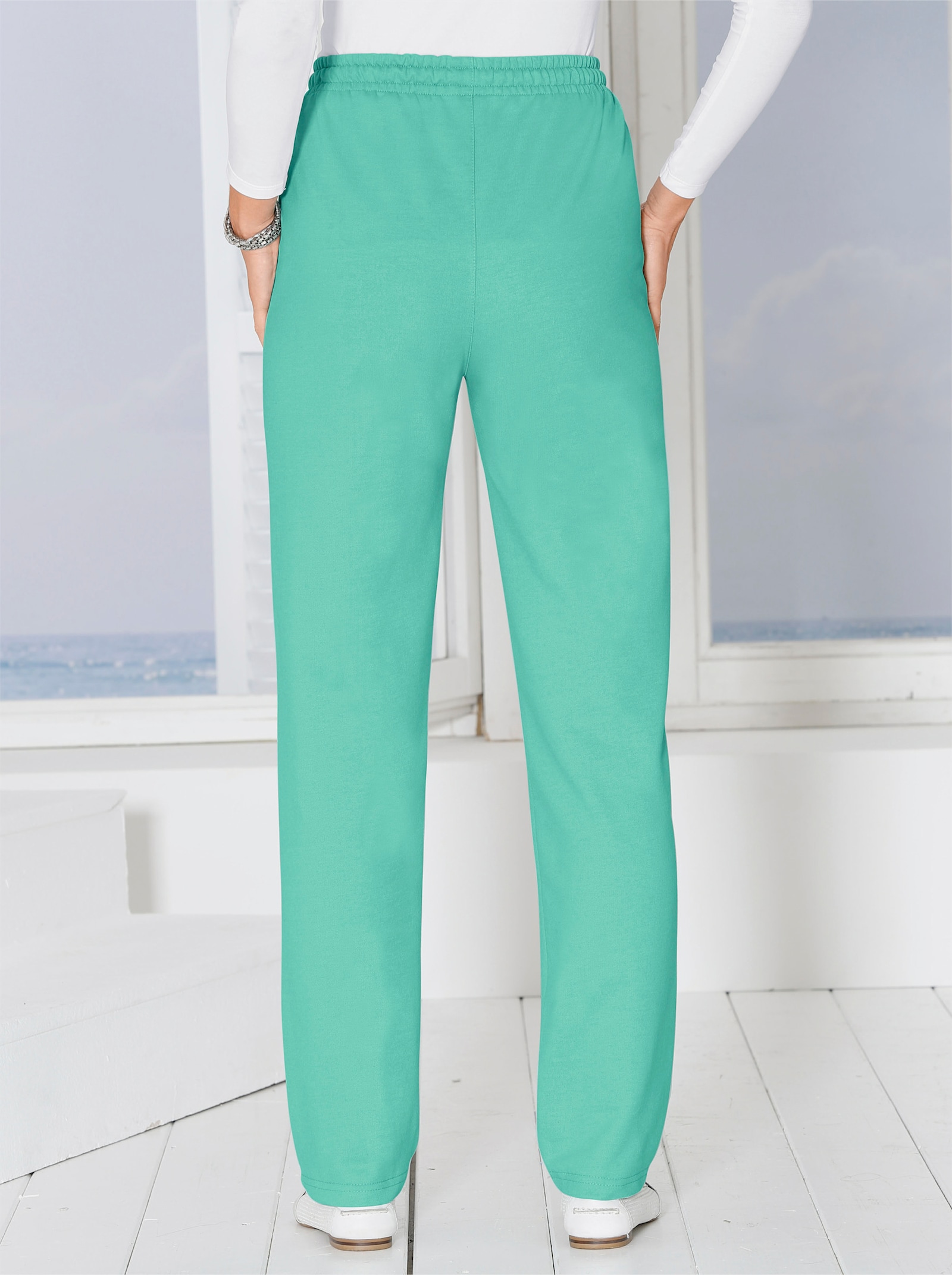 Jerseyhose mit Tunnelzug und Bindeband - mint