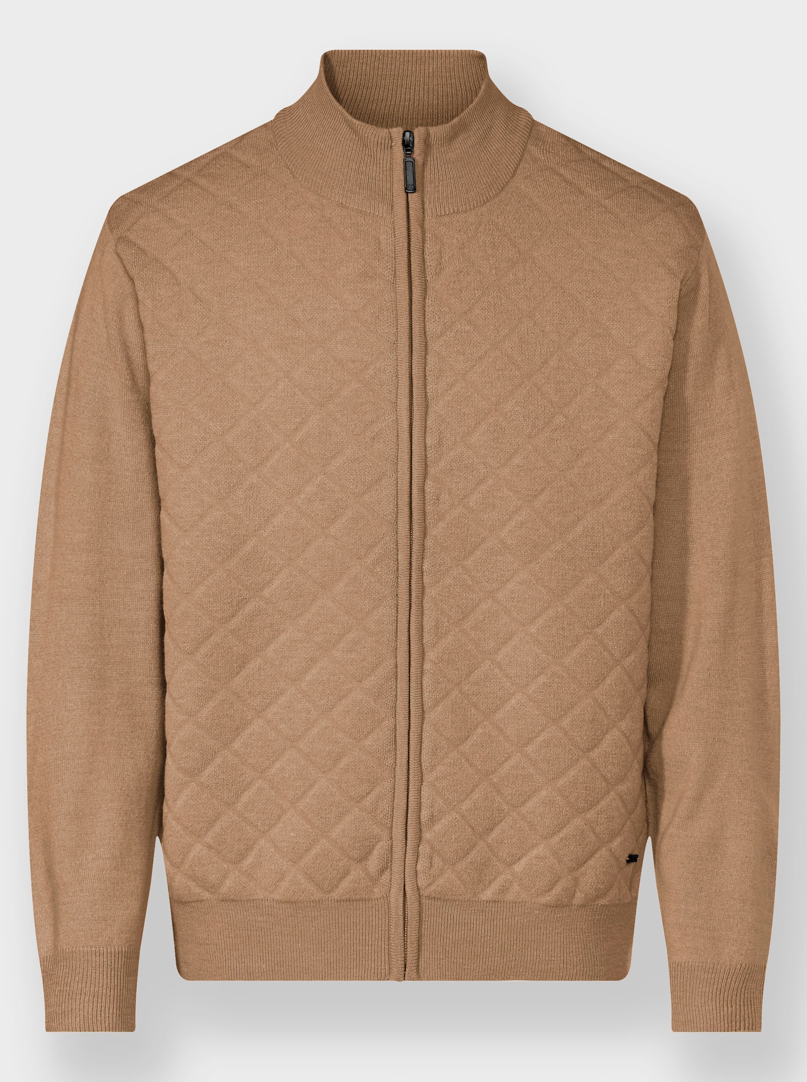 Marco Donati Strickjacke mit Reißverschluss - camel