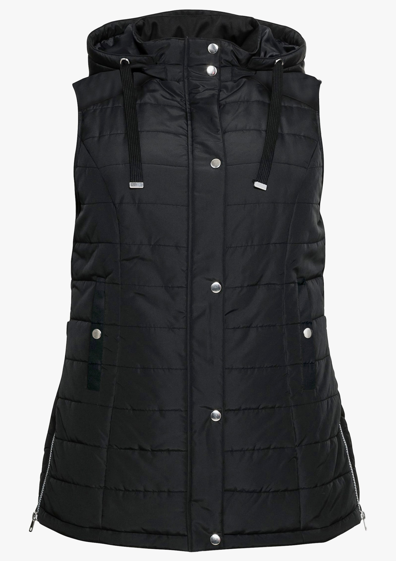 sheego Steppweste mit Kapuze - schwarz