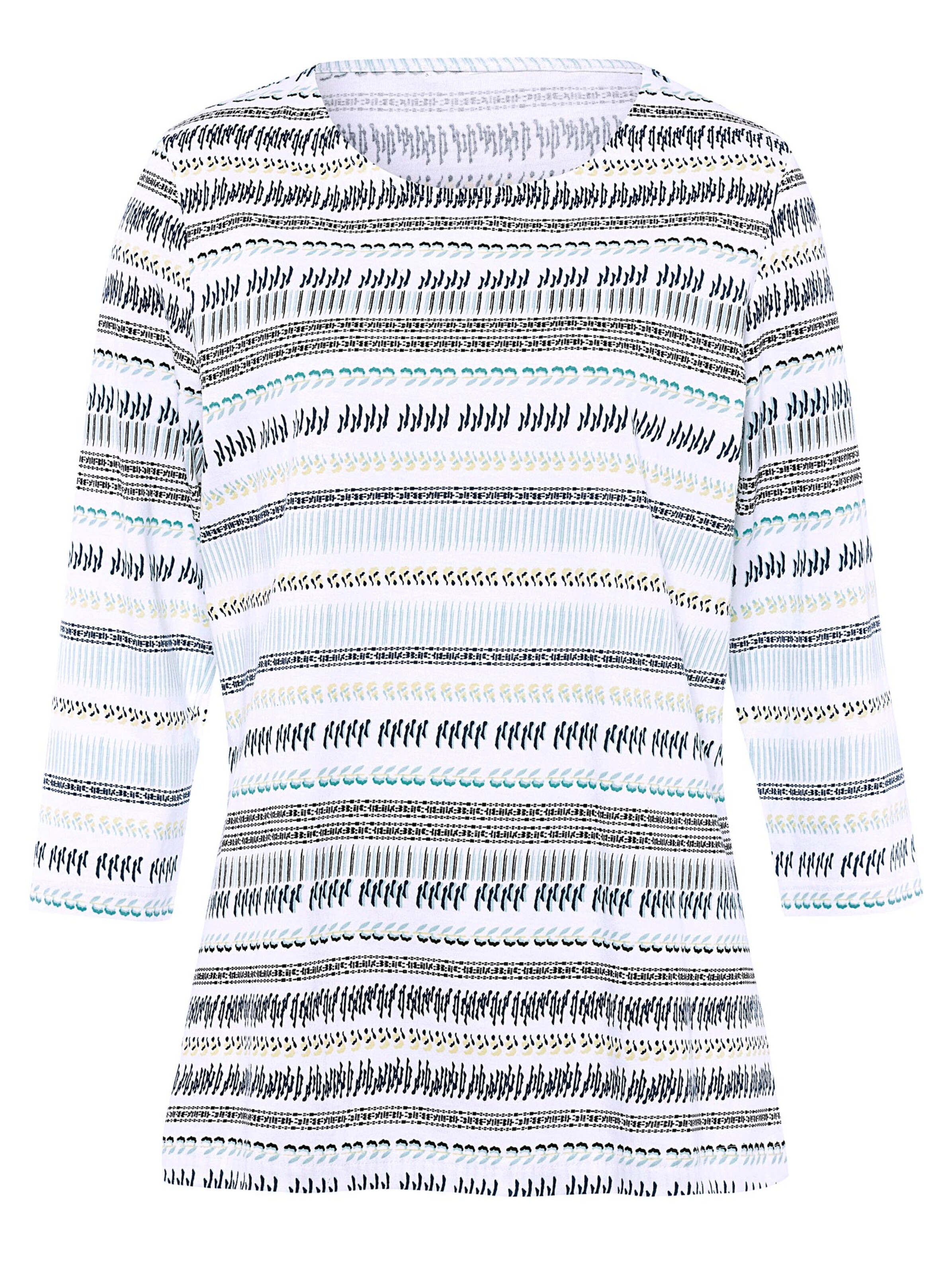 Shirt - weiß-marine-gemustert