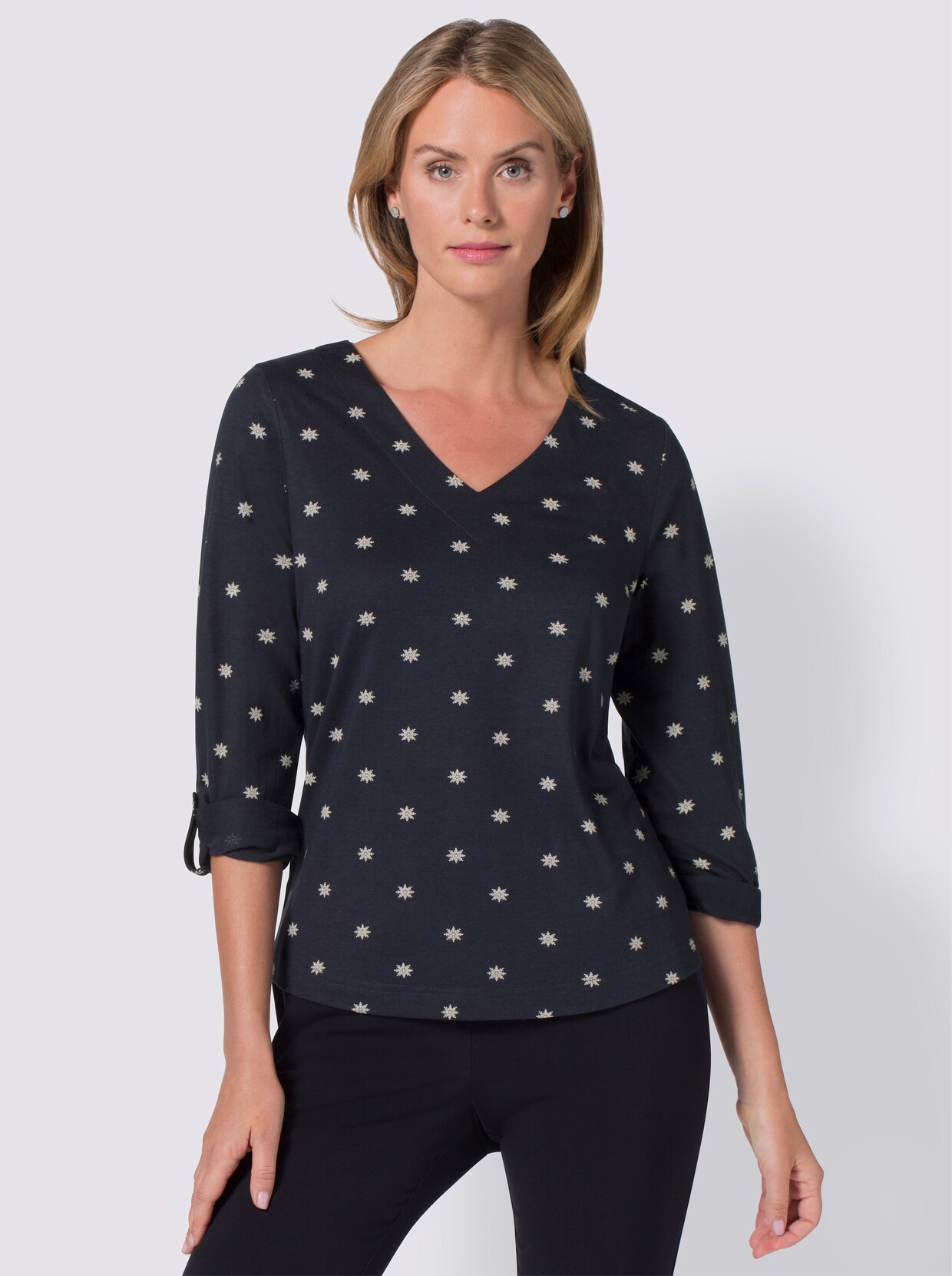 Shirt met print - blauw geprint