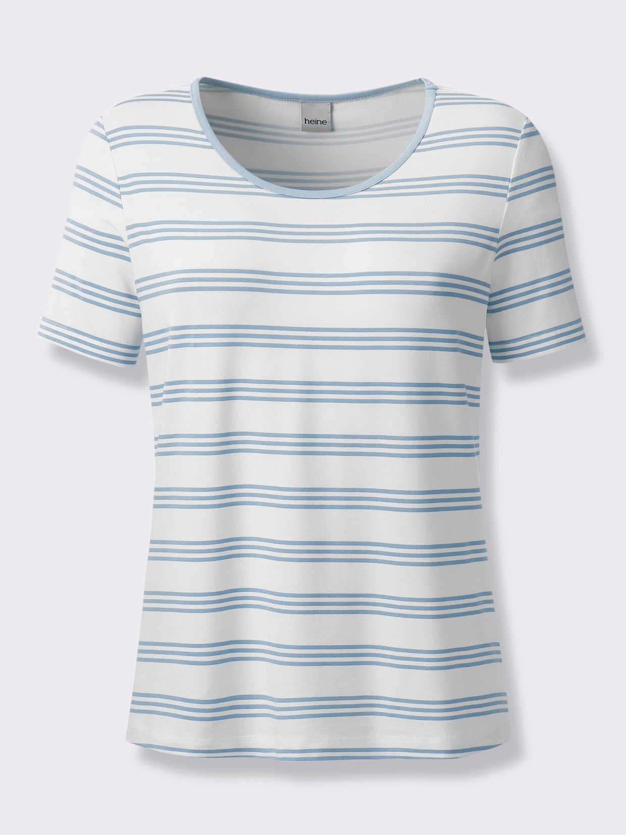 heine Kurzarmshirt - bleu-ecru-gestreift