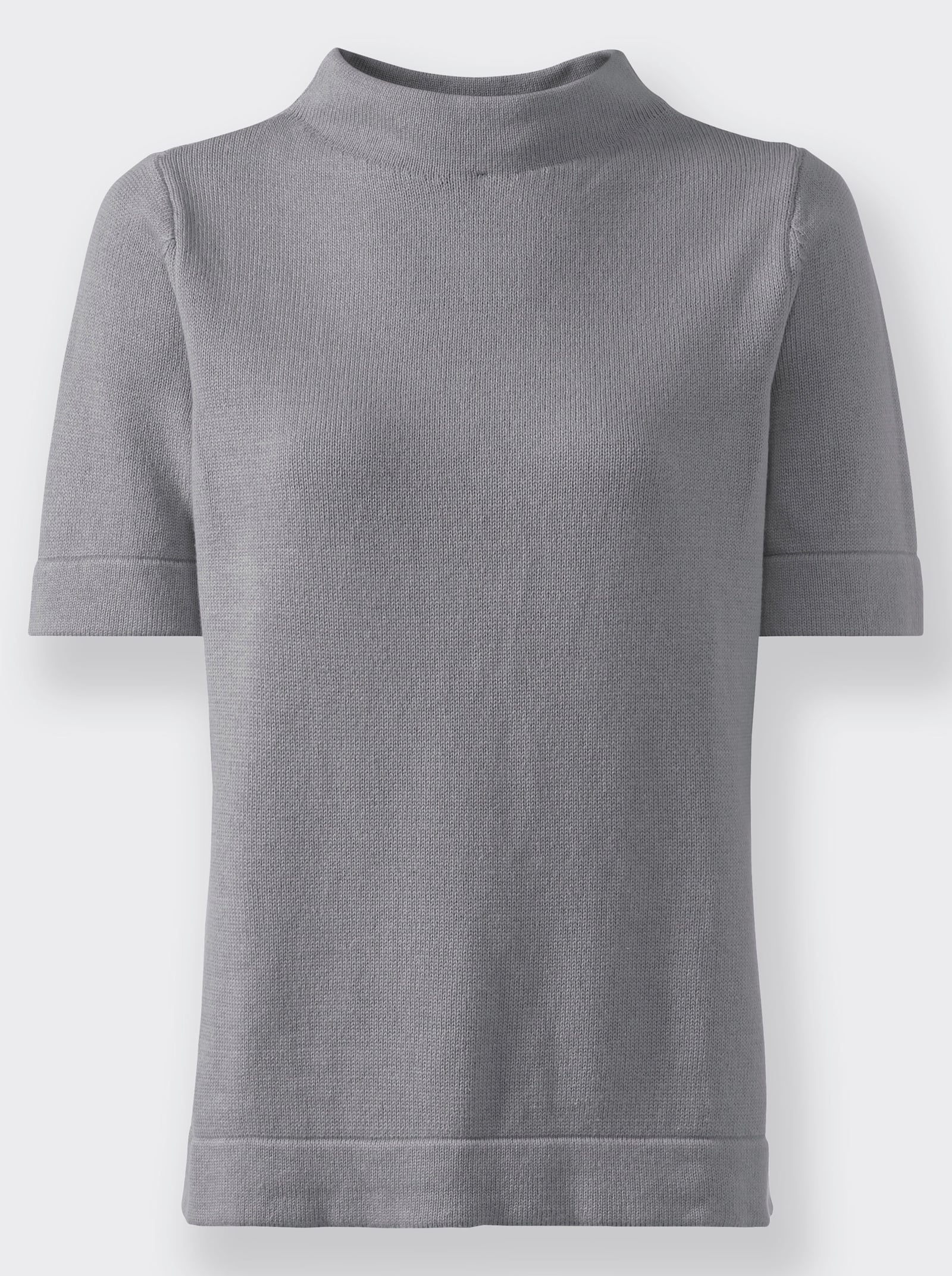 Pulóver so stojačikom a polovičnými rukávmi - sivá