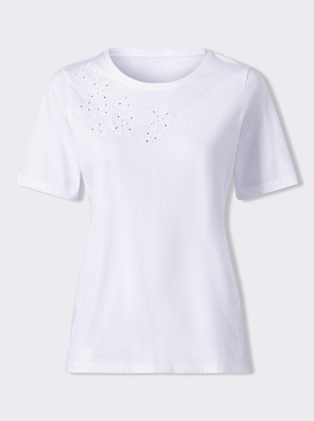 Rundhalsshirt - weiß