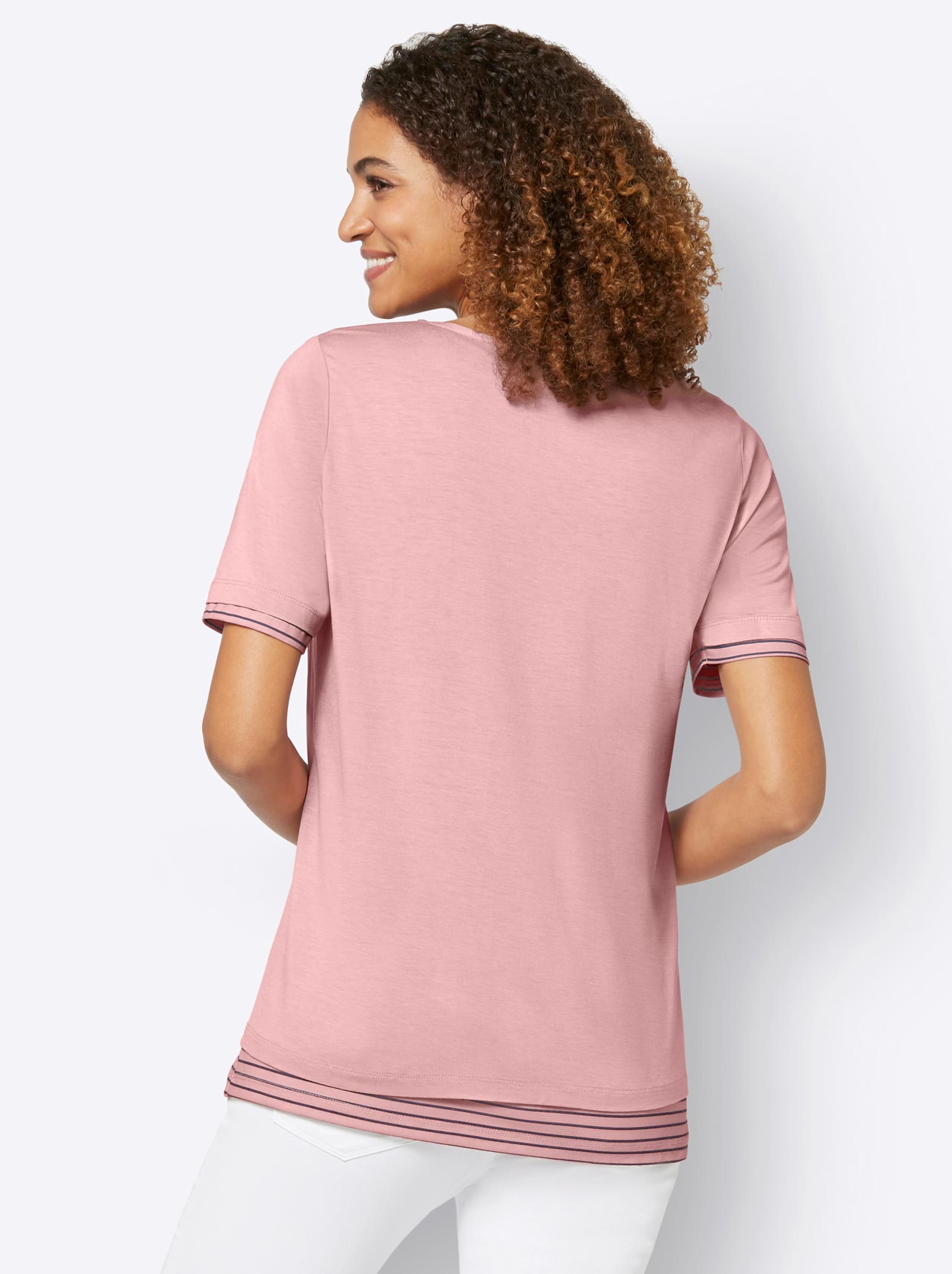Damenmode Shirts 2-in-1-Shirt in rosenquarz 