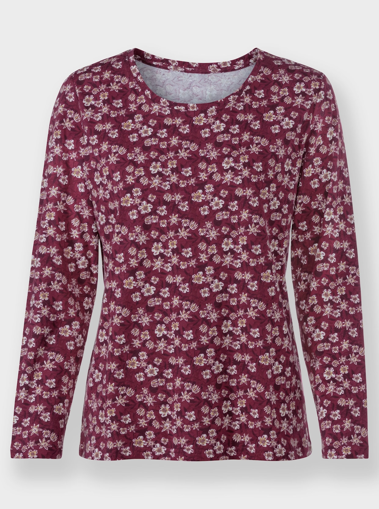 Print-Shirt - burgund-bedruckt