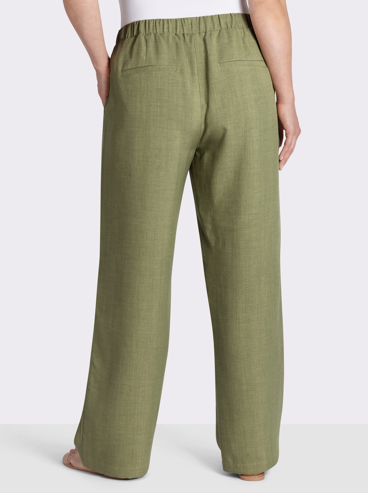 sheego Schlupfhose mit weitem Bein - schilf-champagner-meliert